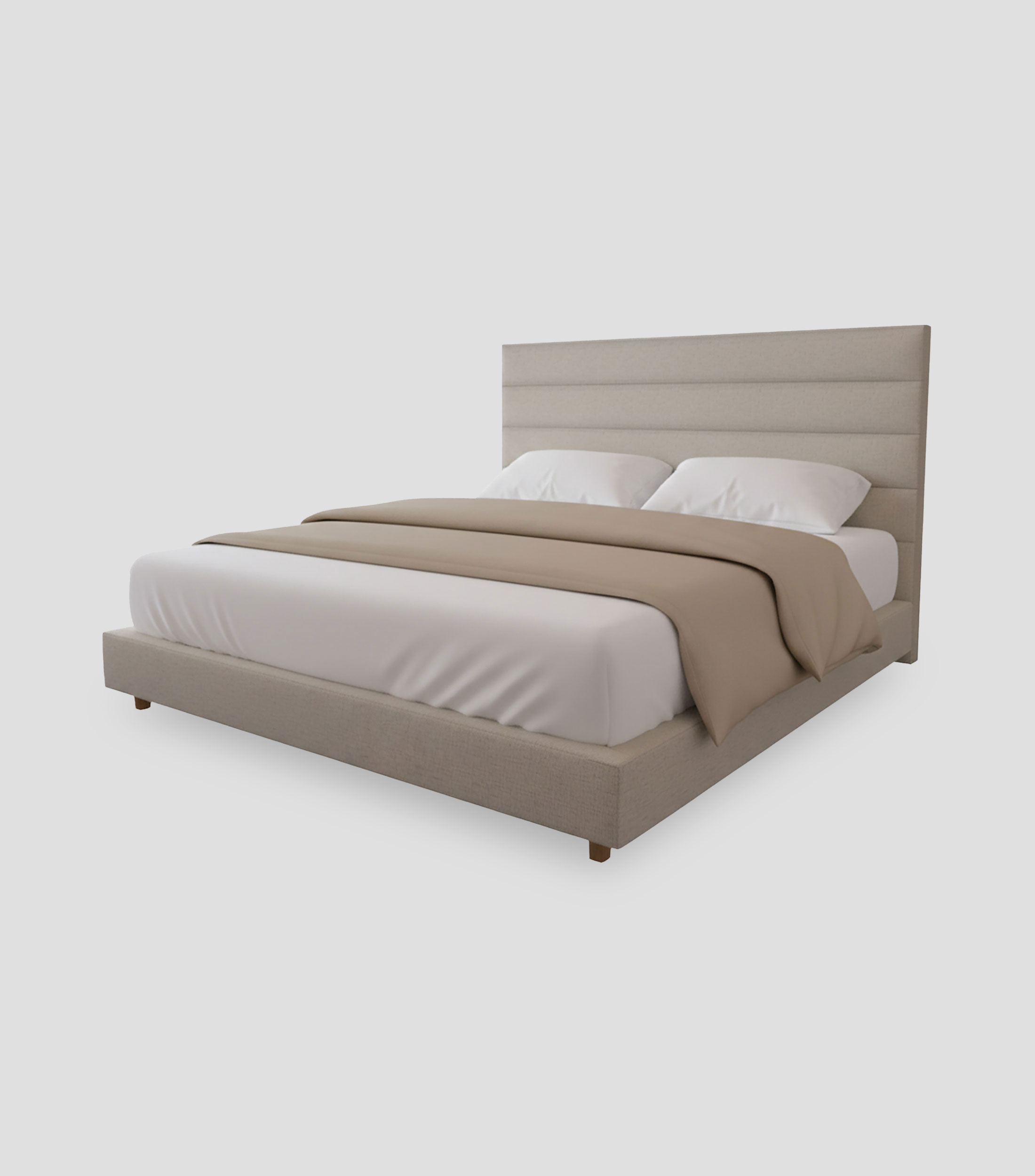 Cama King Size Old Canvas crudo en madera