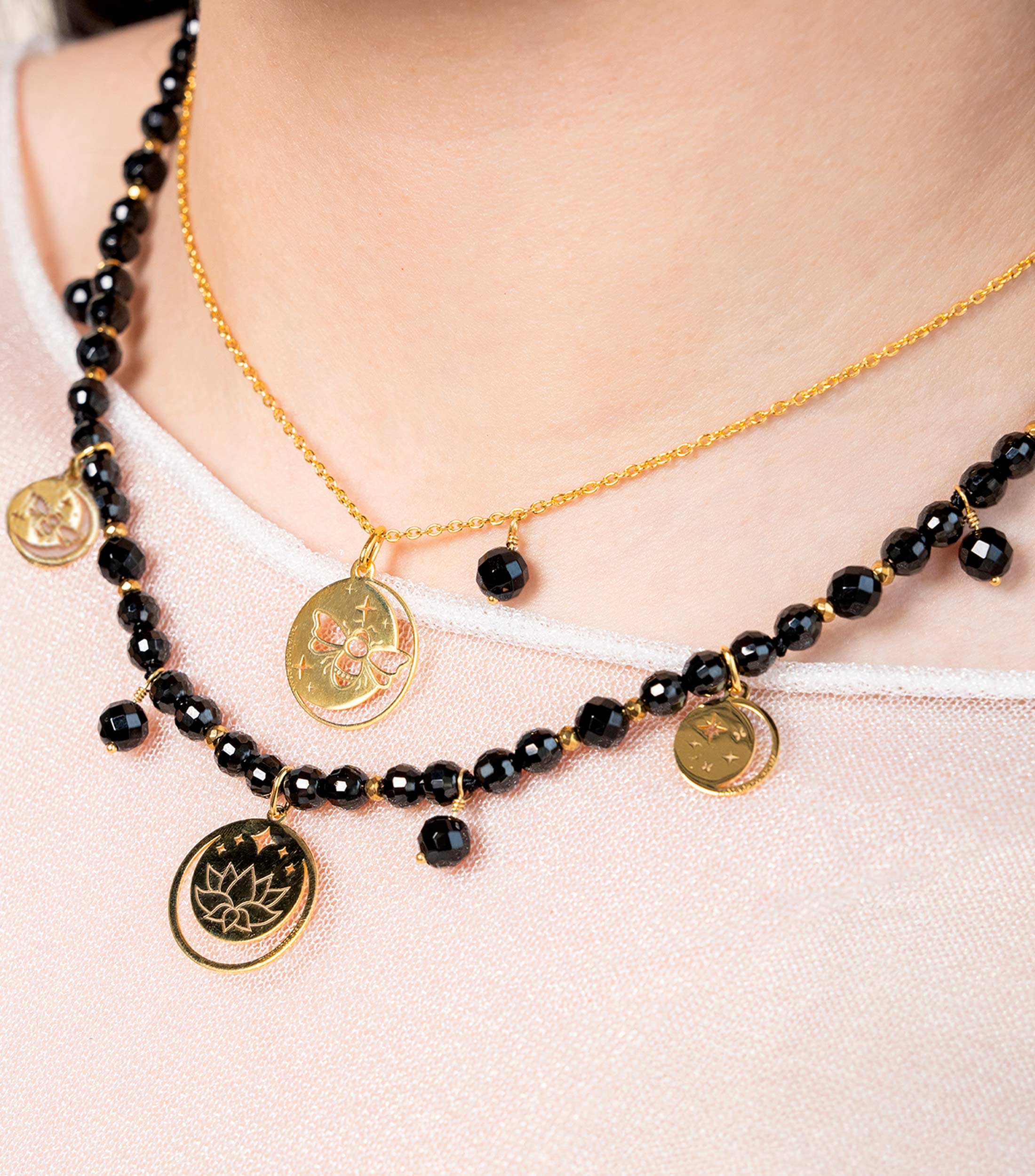 Collar en plata .925 con 3 charms Mujer