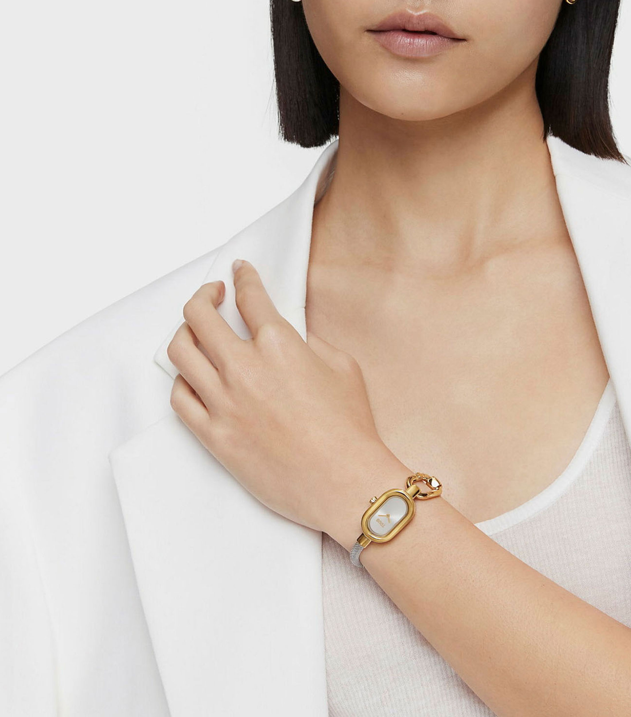 Reloj para Mujer Casual Hold Oval dorado, plateado