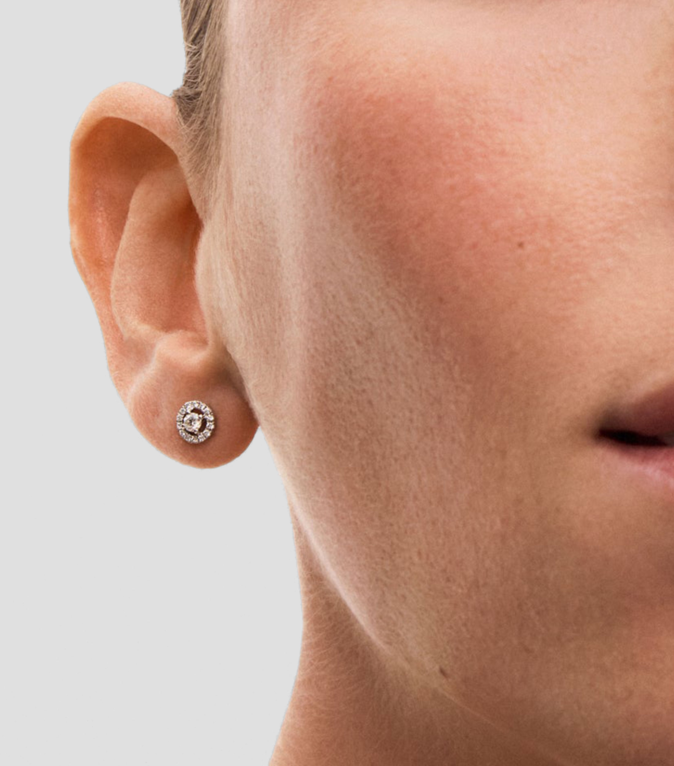 Aretes en oro blanco de 18 Kts Mujer