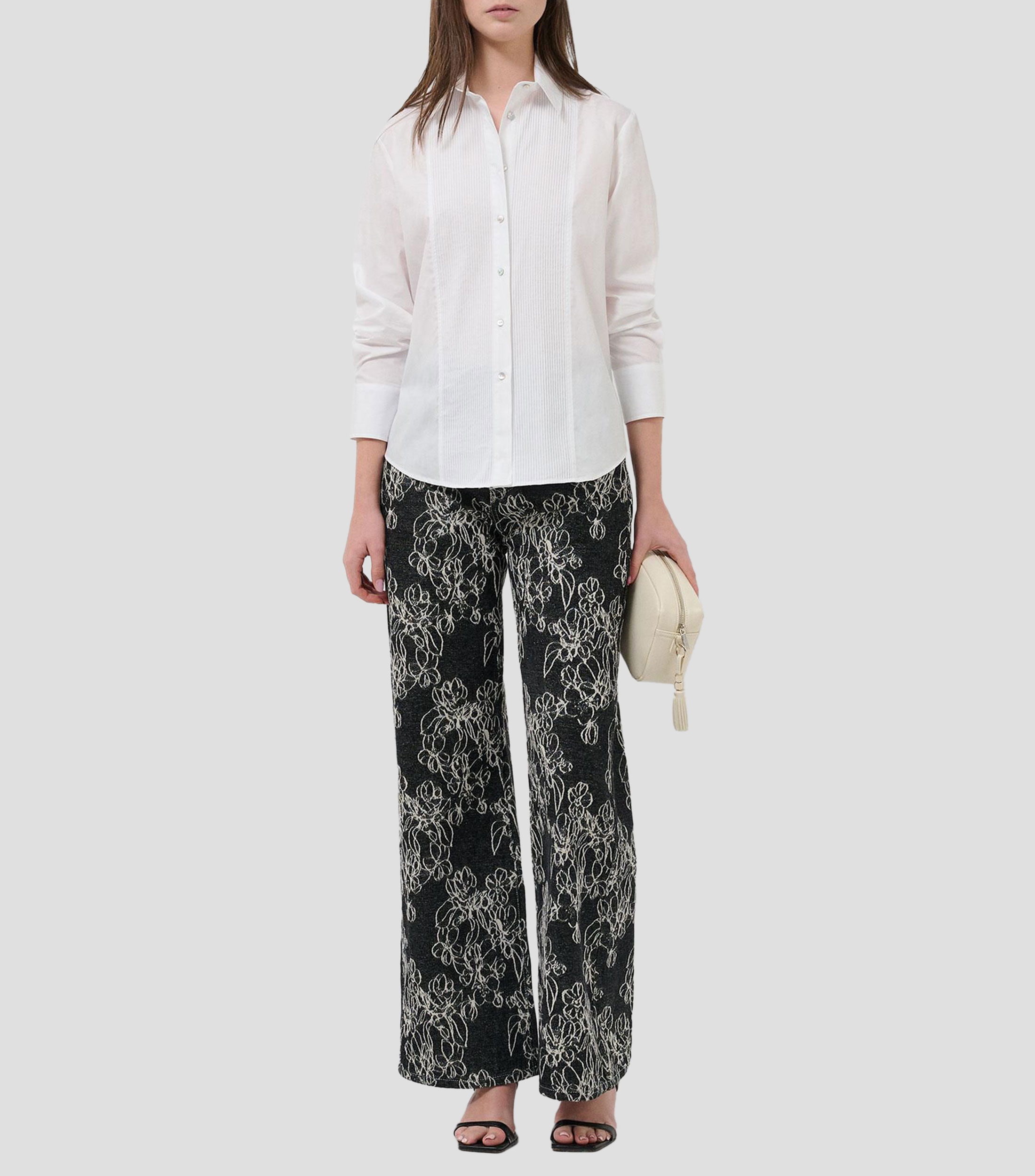 Camisa lisa manga larga Mujer