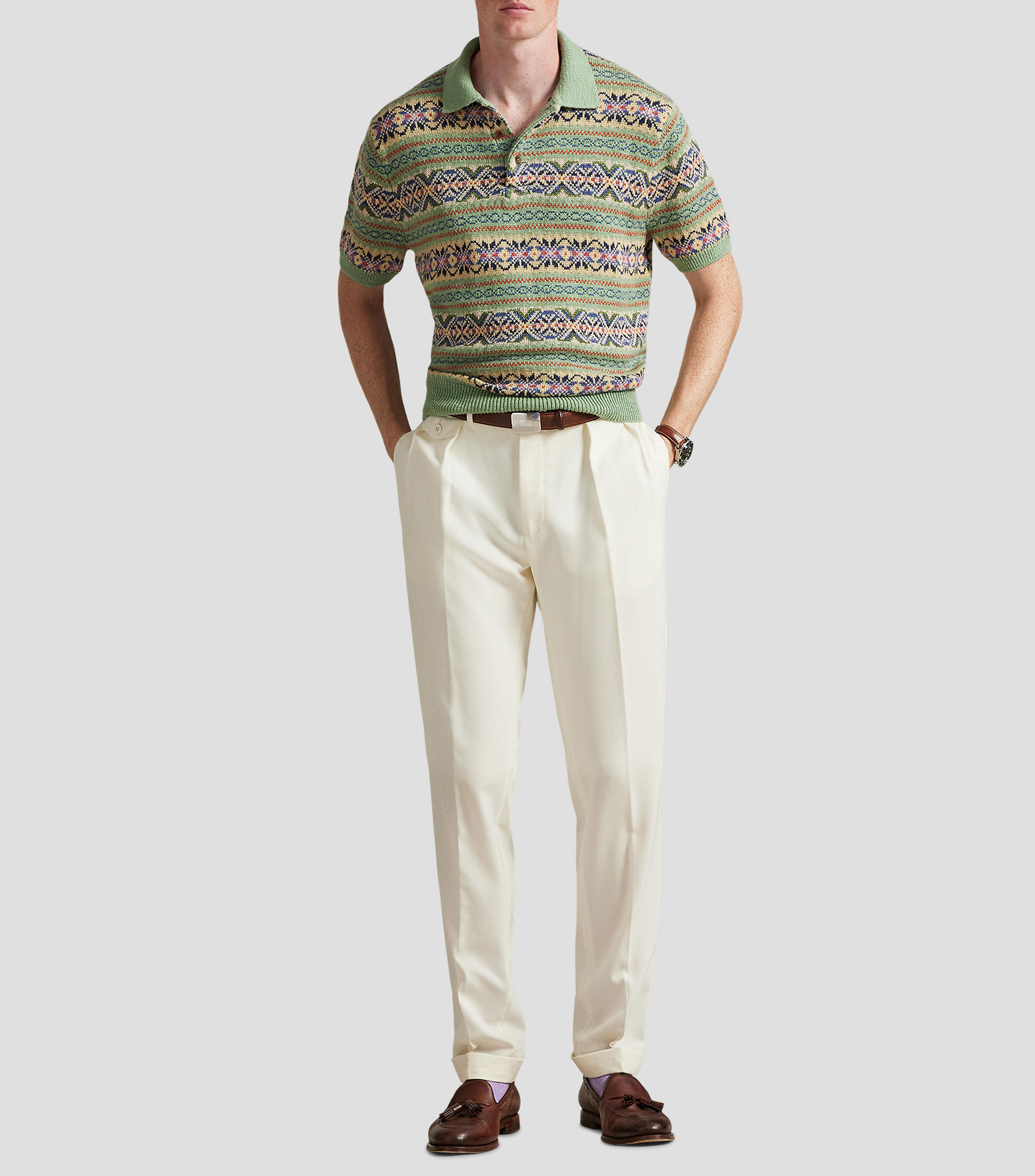 Suéter cuello polo Hombre