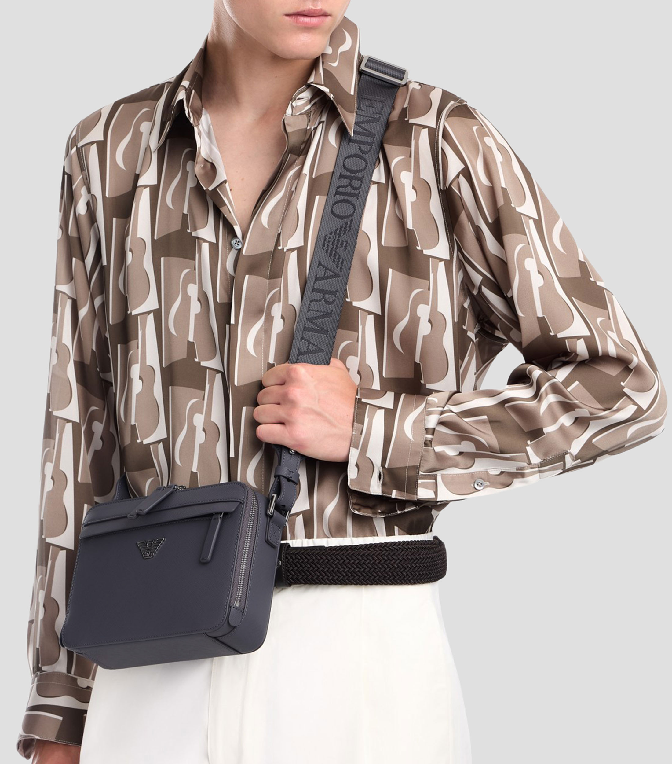 Bolso crossbody lisa Hombre