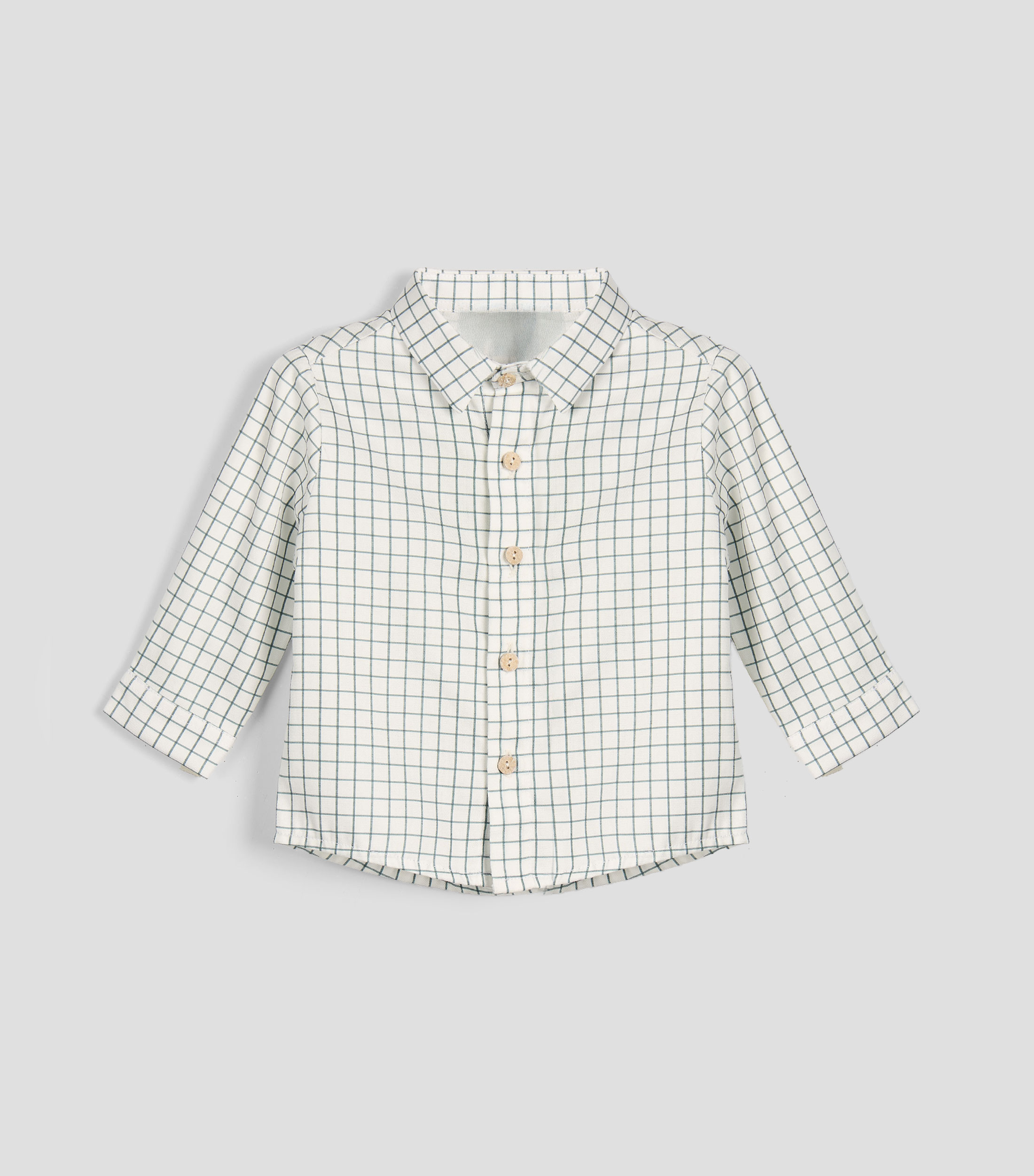 Camisa con cuadros manga larga Bebé