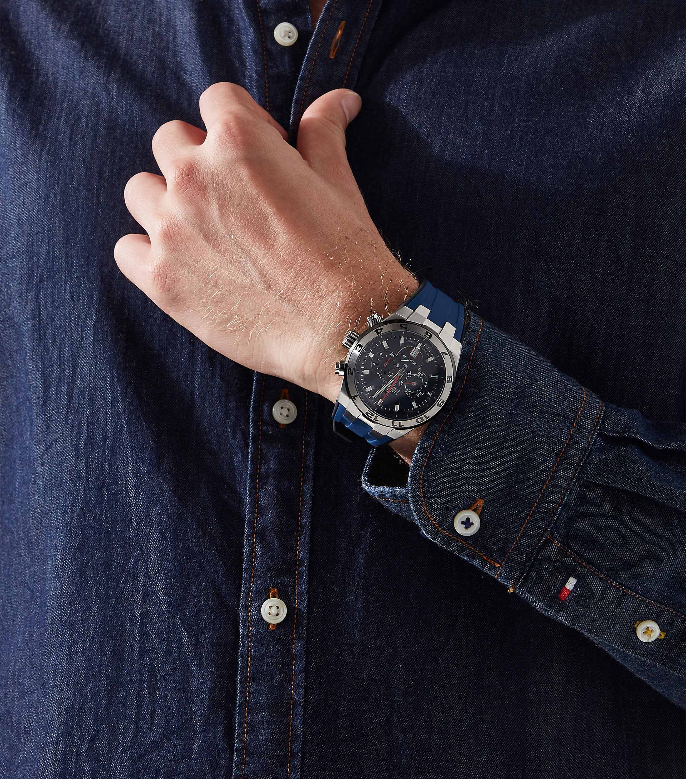 Reloj para Hombre Chrono Bike Deportivo, Plateado