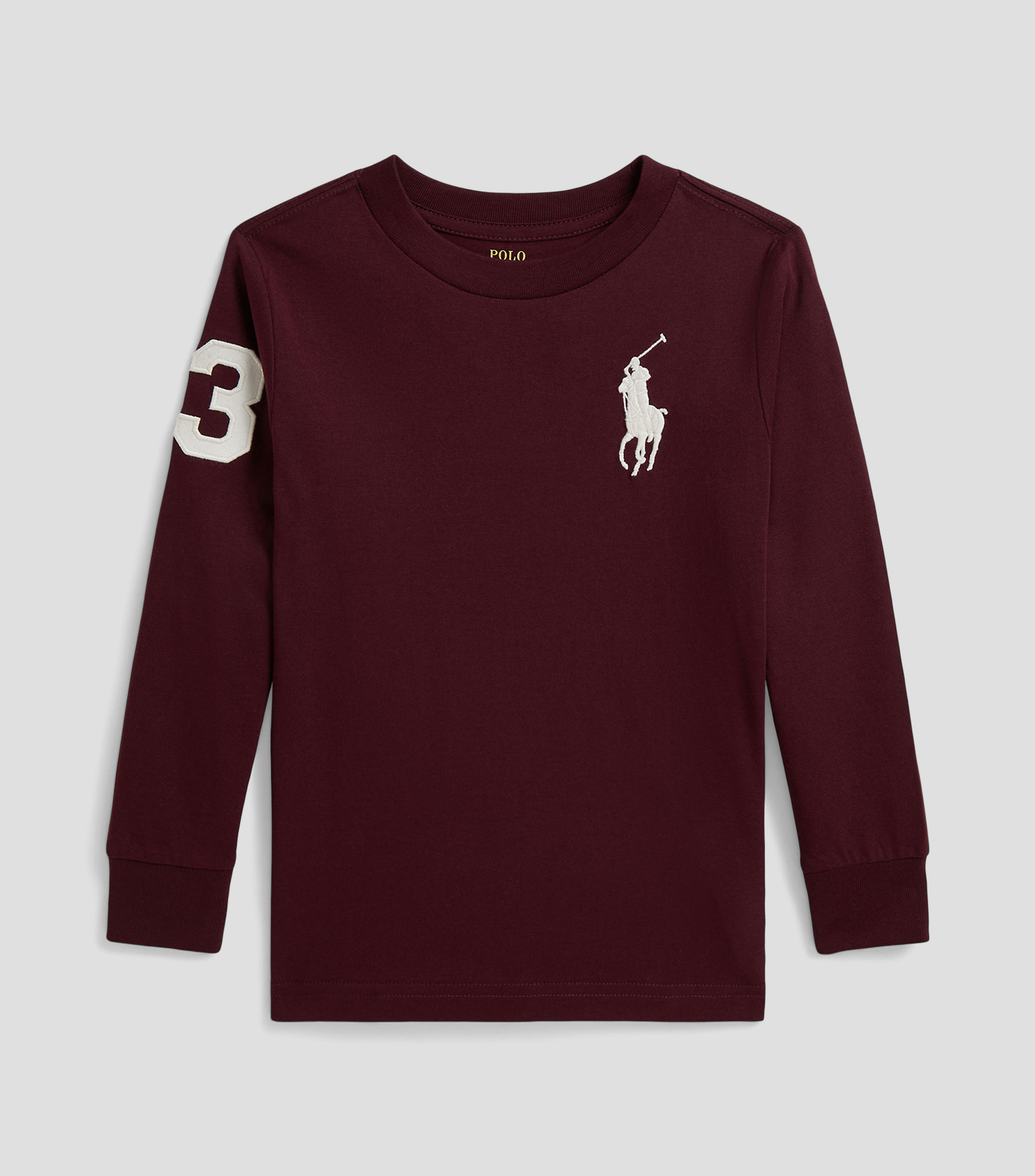 Playera cuello redondo manga larga sólida Niño