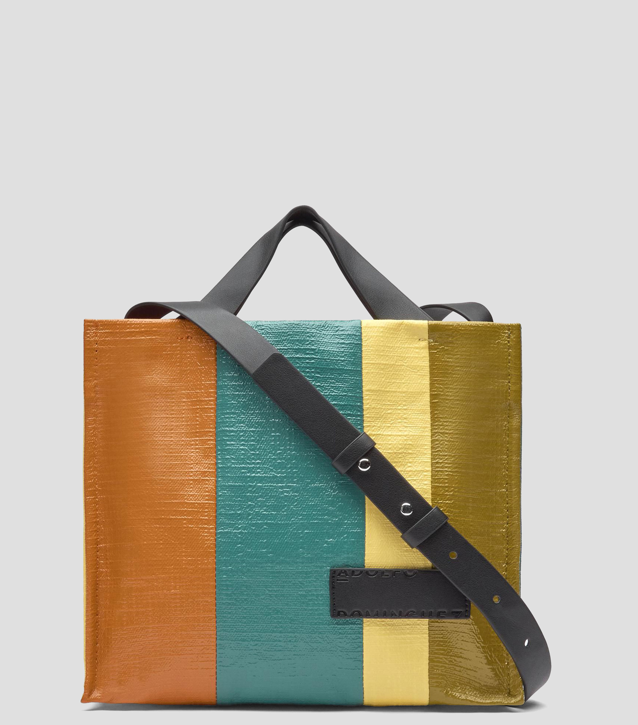 Bolsa shoulder con rayas Mujer