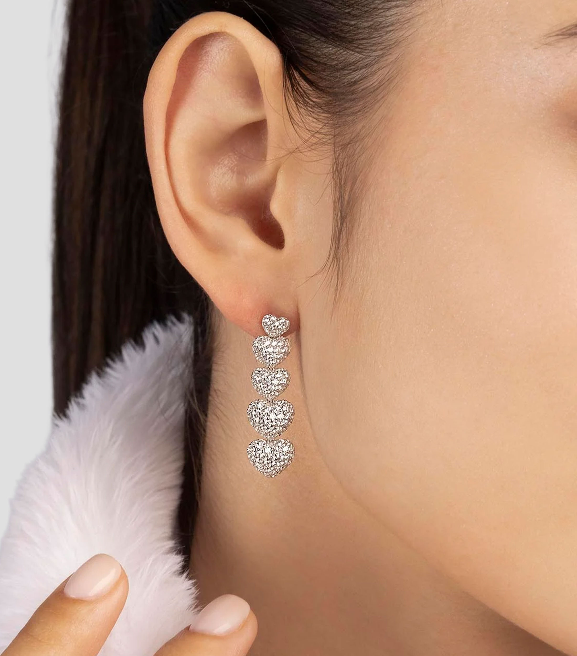 Aretes en plata con circonia cúbica Hiver Mujer