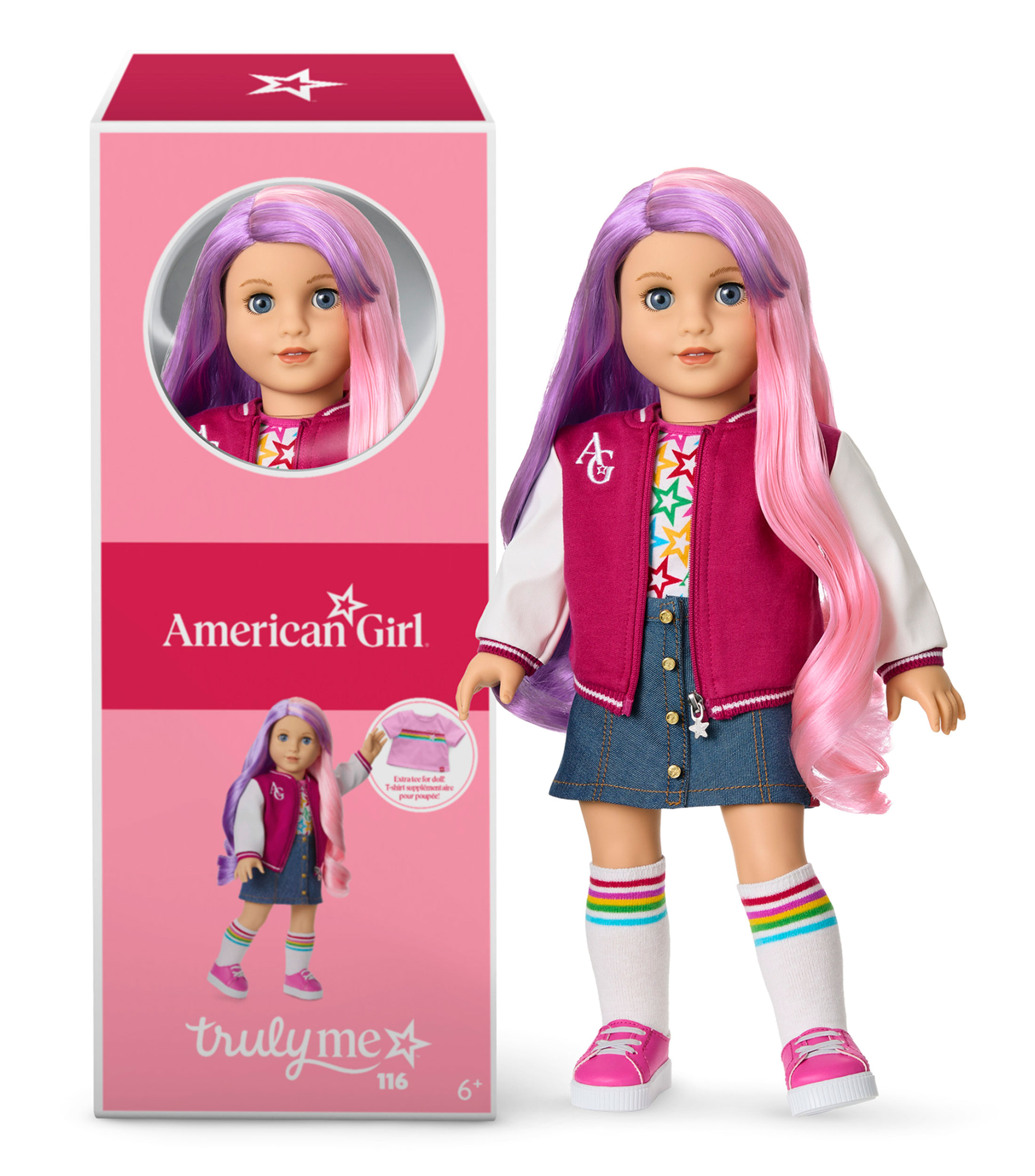 Muñeca Truly Me, cabello rosa y morado