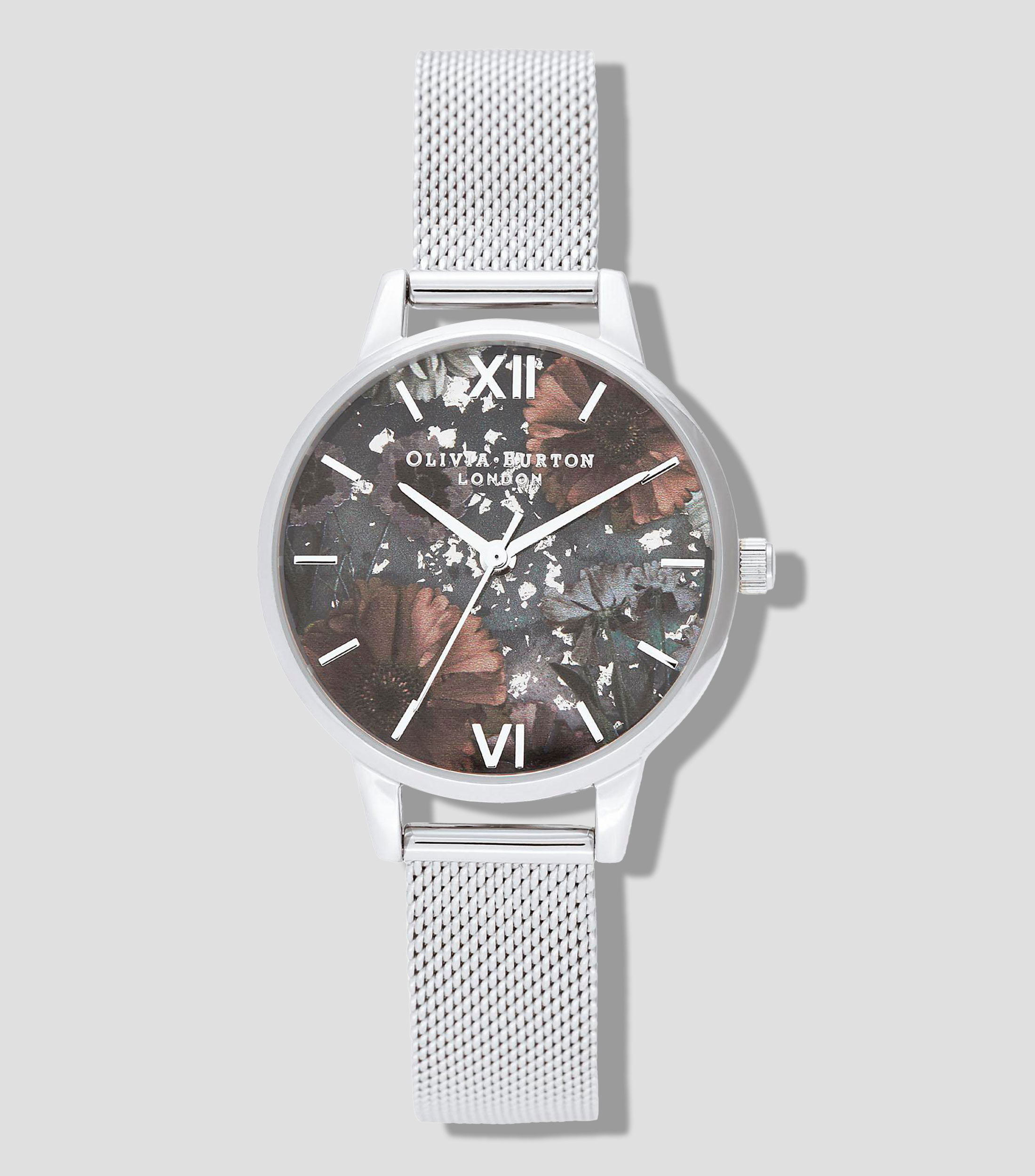 Reloj para mujer Abstract Florals Clásico Plateado