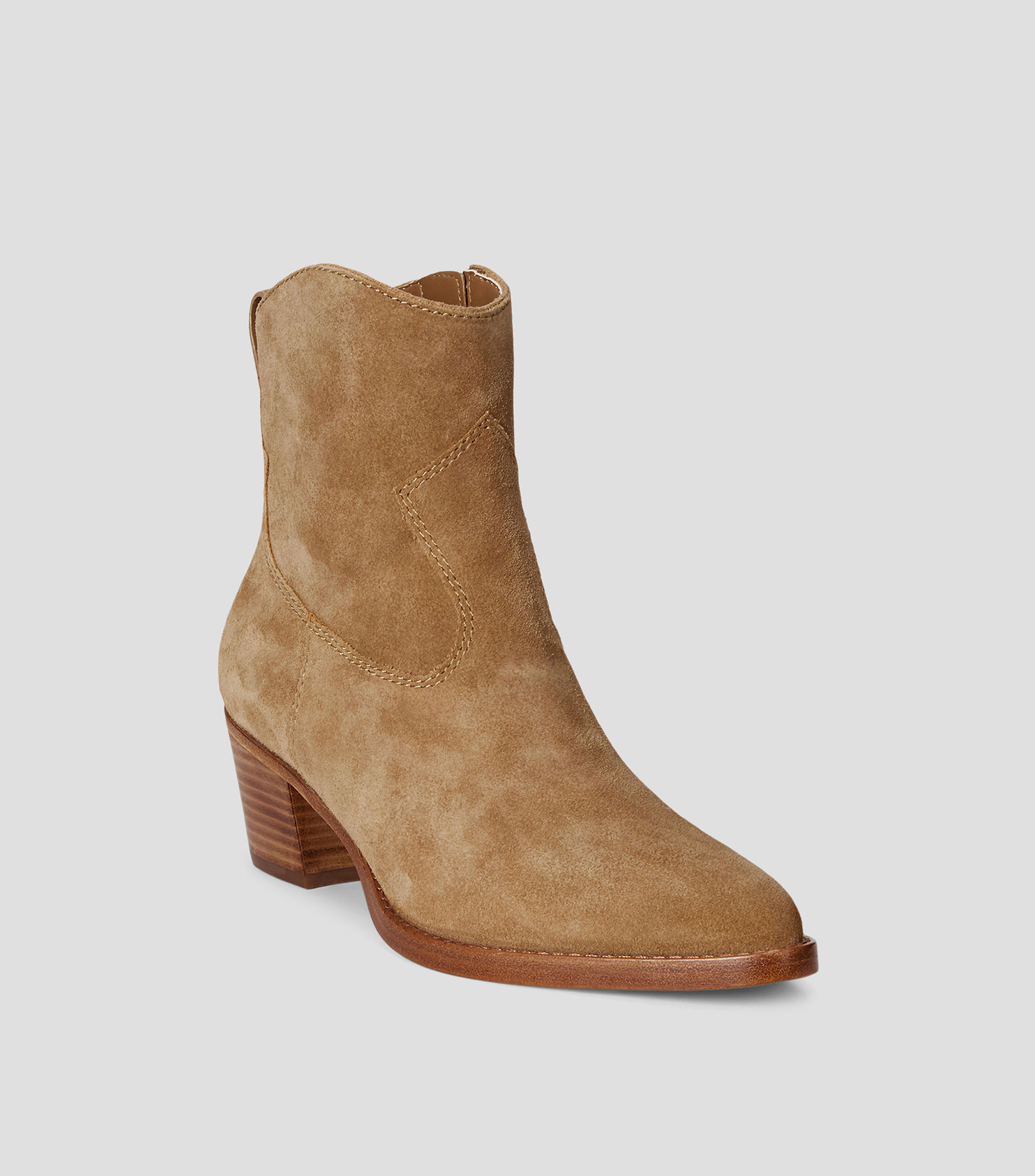 Botines con tacón bajo media luna Mujer