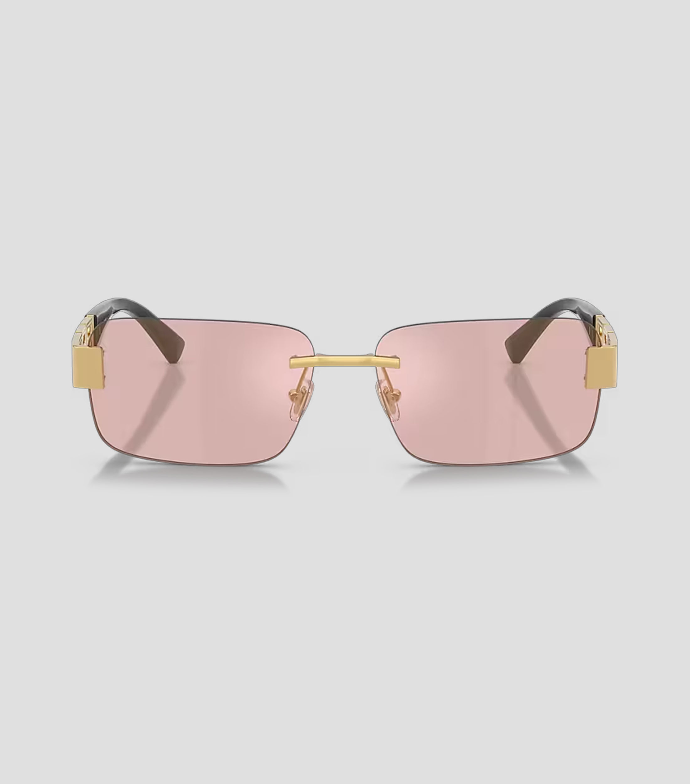 Lentes de sol rectangulares dorados Hombre