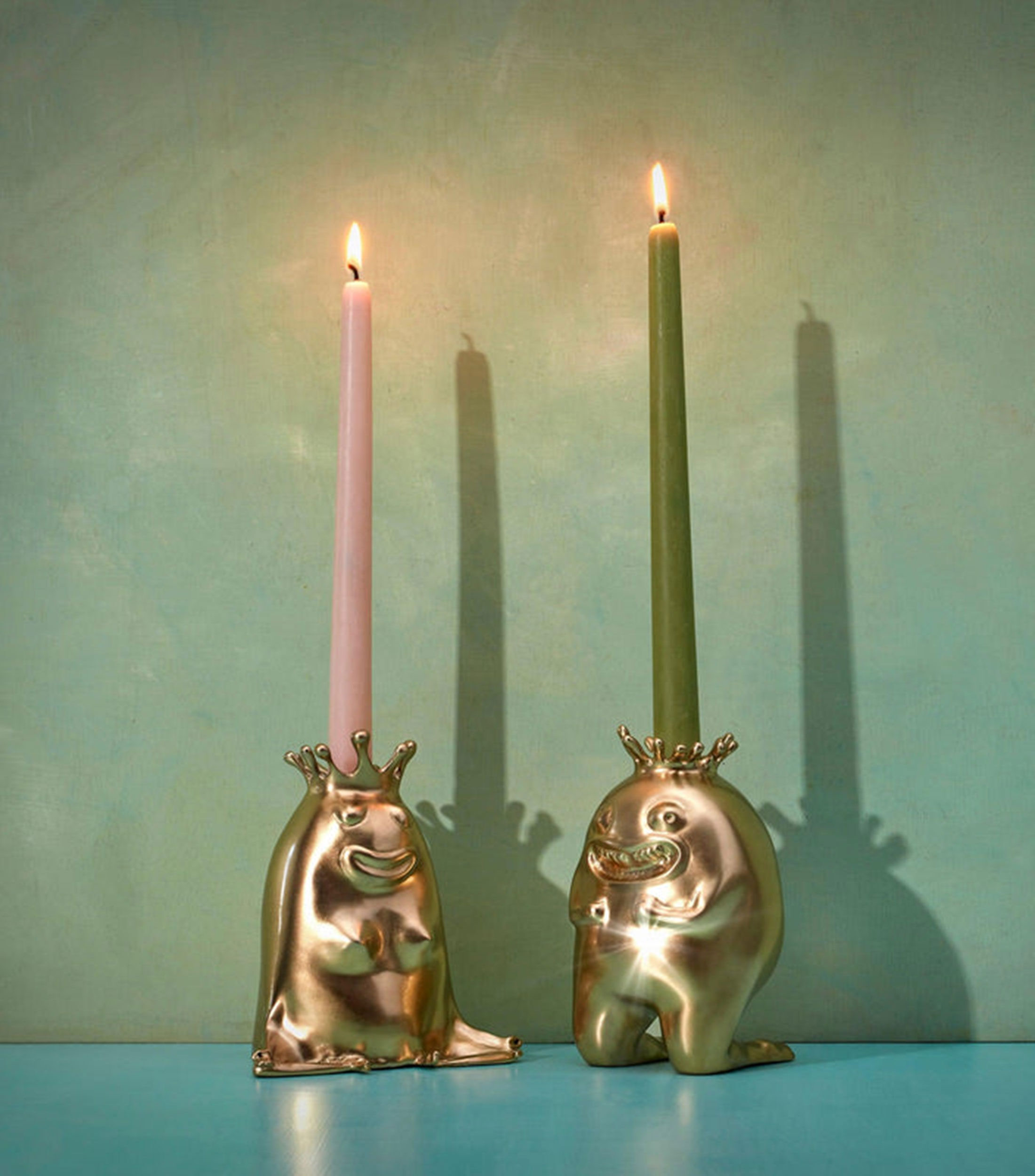 Set 2 candeleros Haas King + Queen en latón