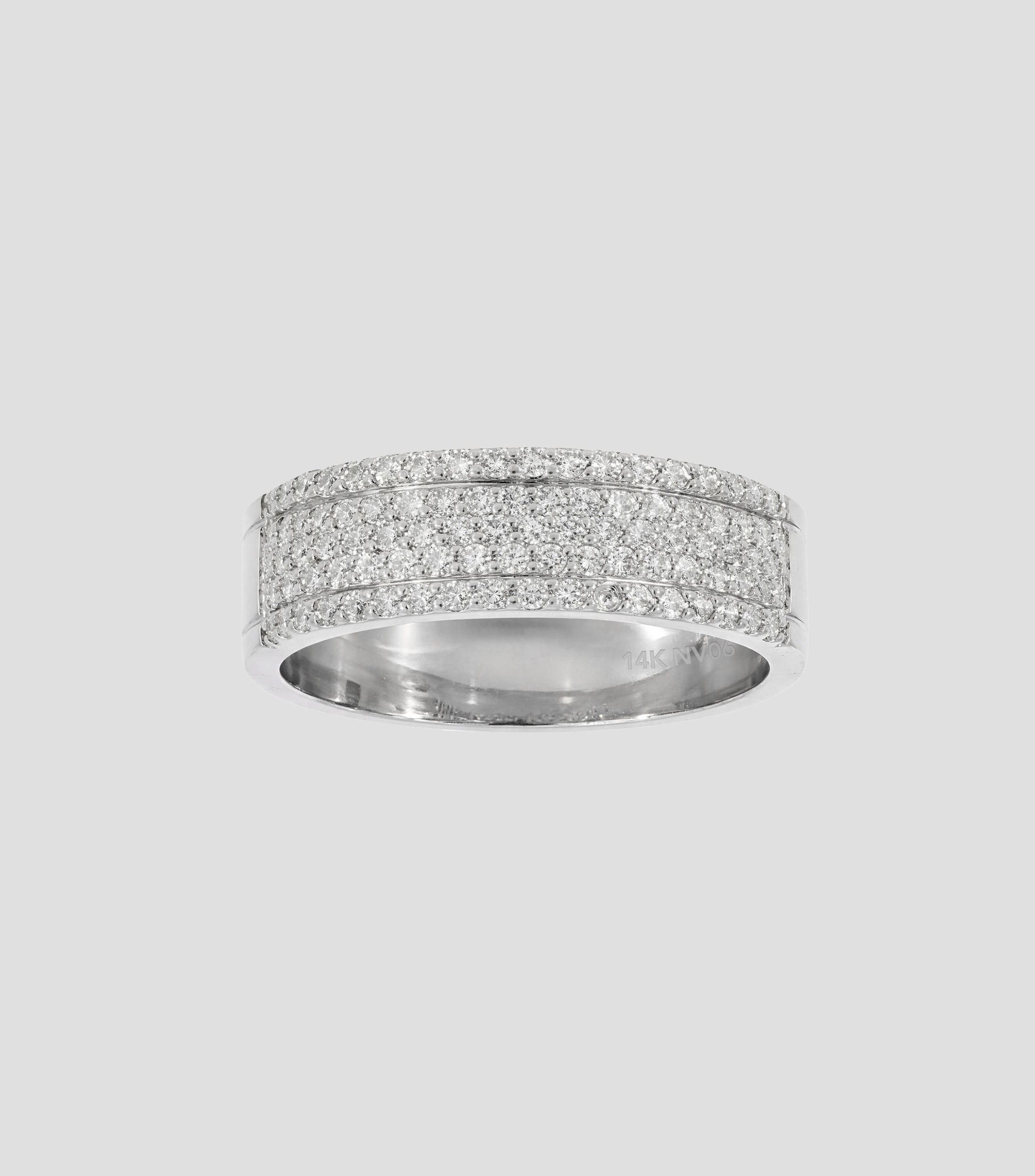 Anillo en Oro blanco de 14 Kilates con diamantes Mujer