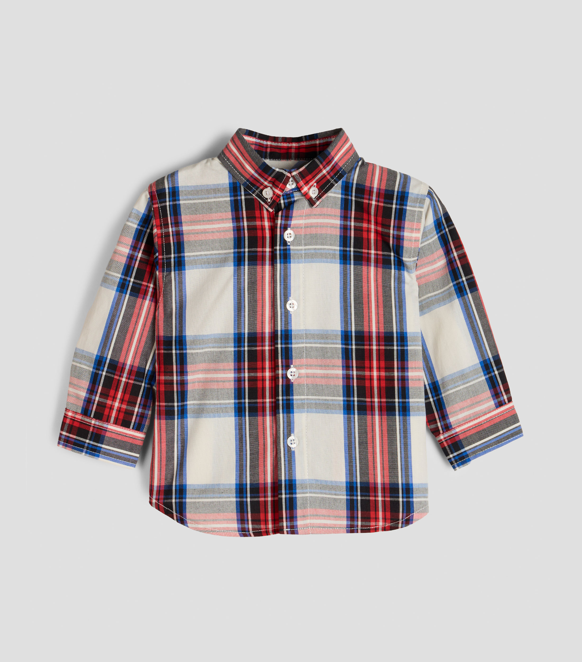 Camisa a cuadros manga larga Bebé