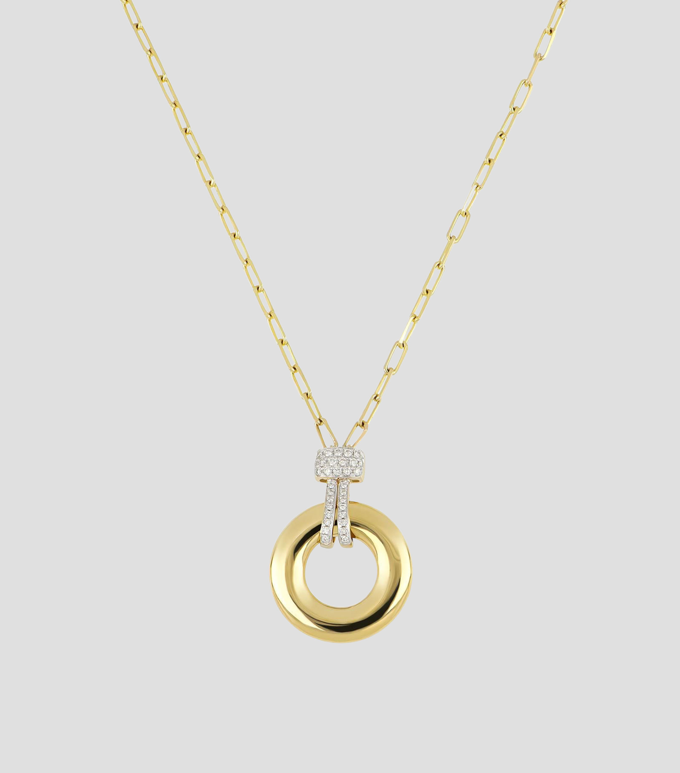 Gargantilla en oro amarillo de 14 kilates con diamante Mujer