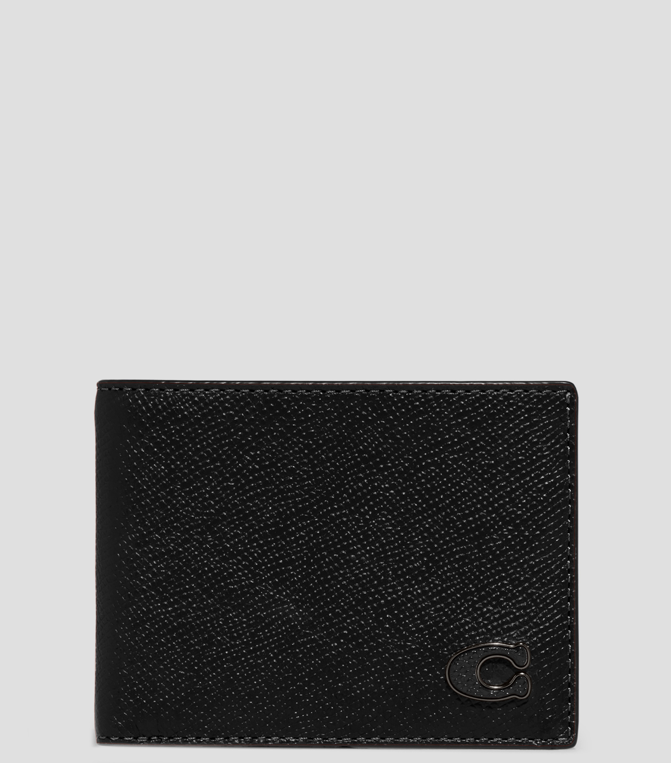 Cartera Bifold Negro en Piel lisa Hombre