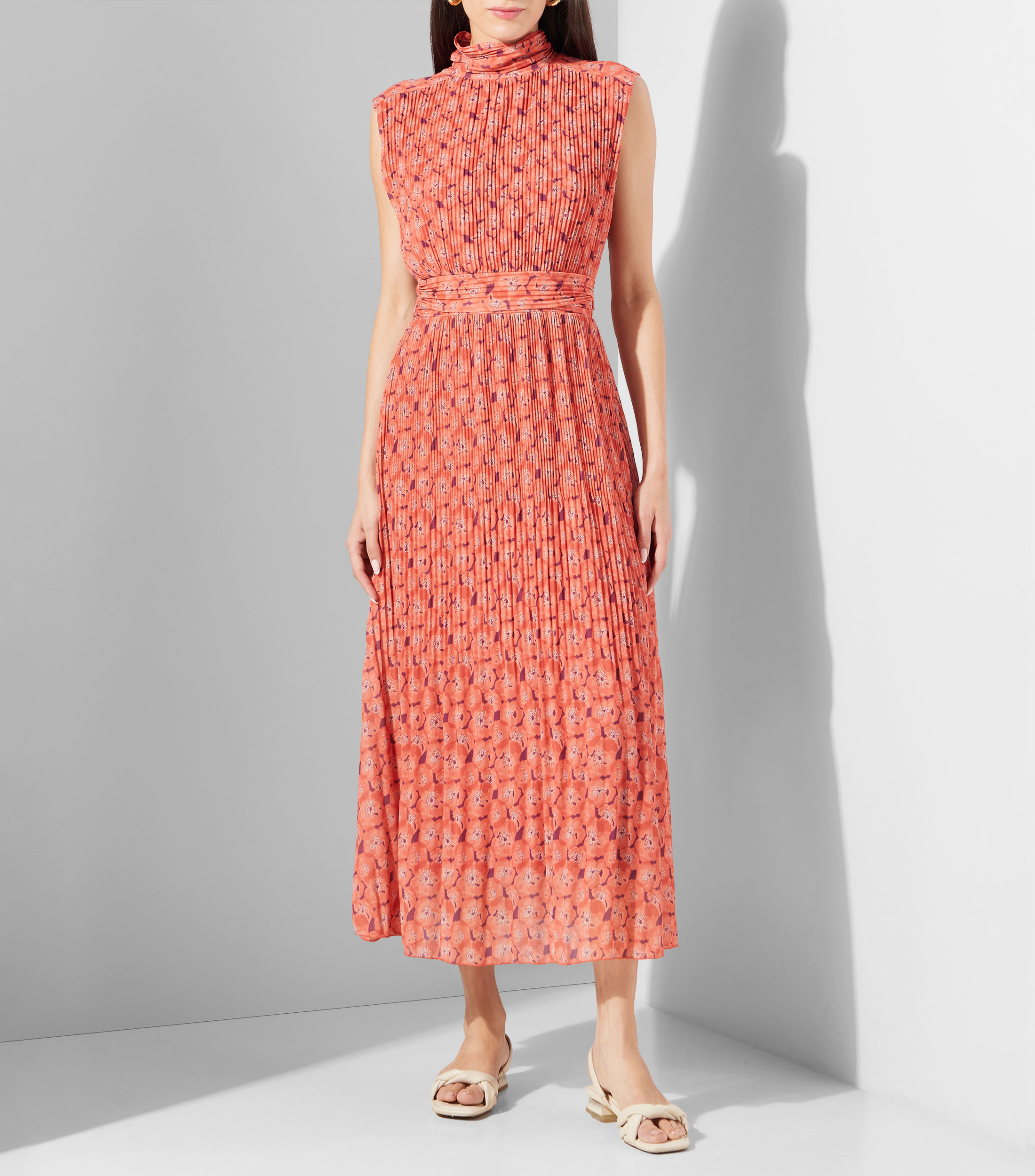 Vestido largo estampado Mujer