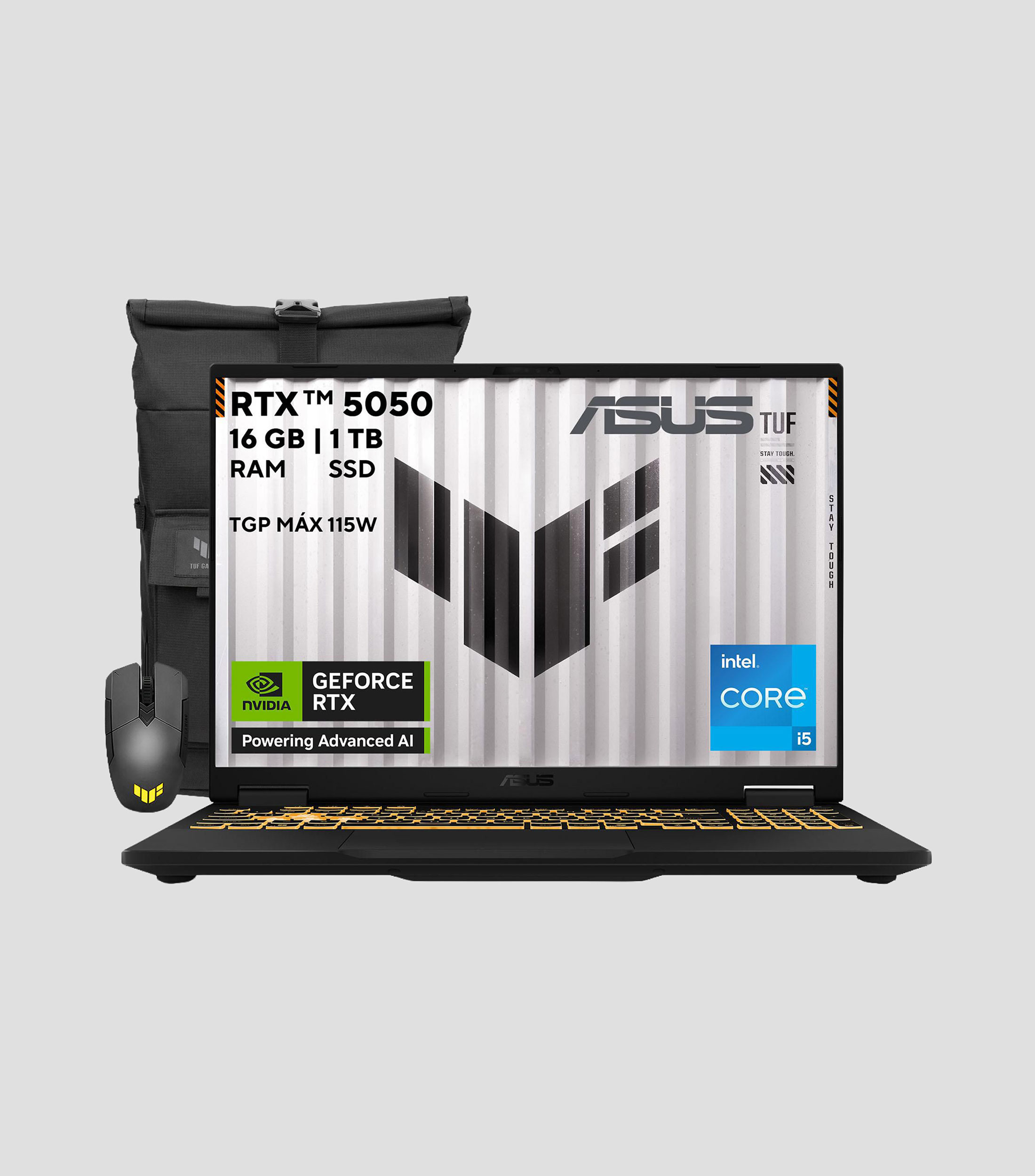 Laptop TUF Gaming F16, 16", Nvidia RTX 5050, Intel Core i5, RAM 16 GB, SSD 1 TB