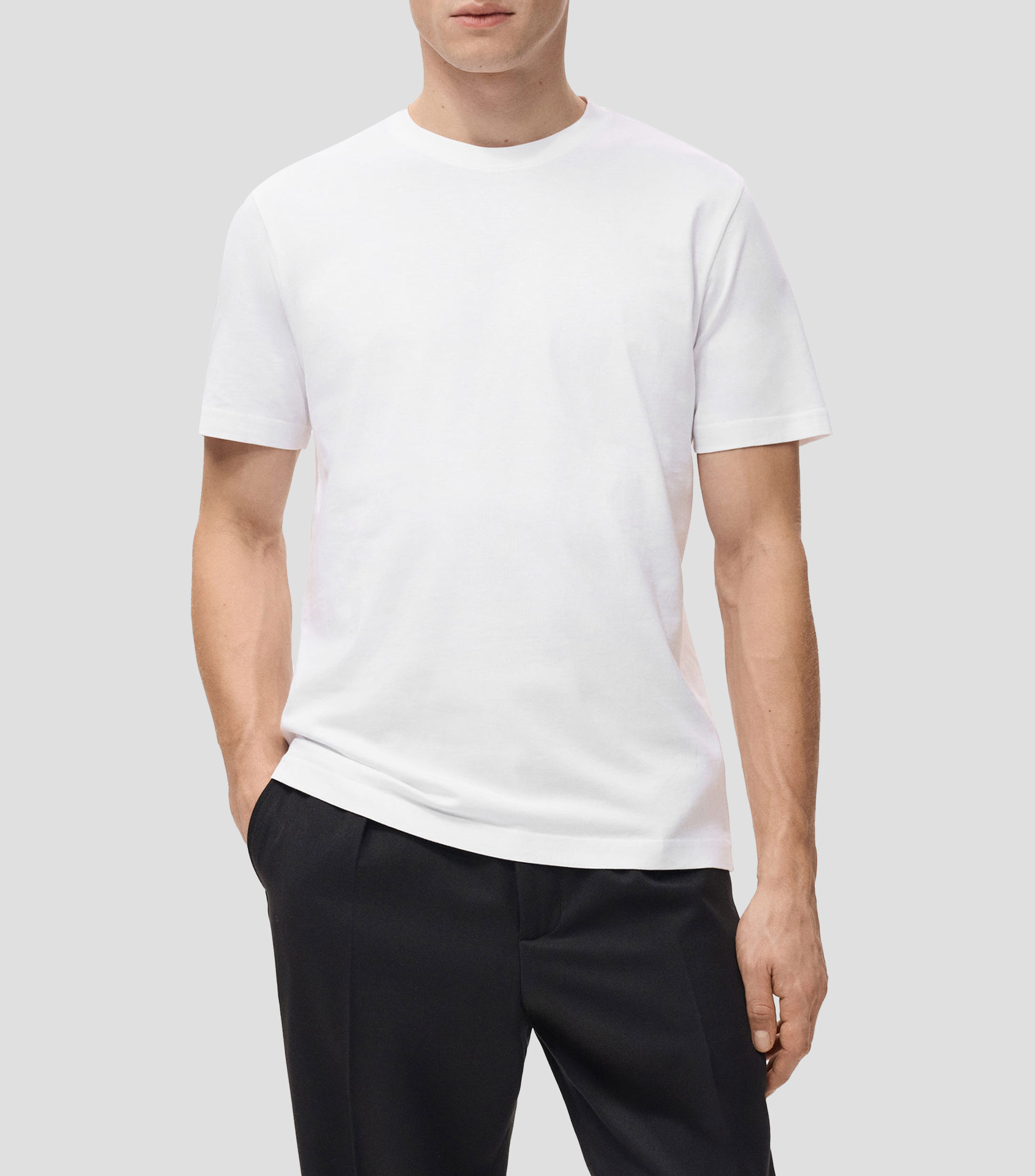 Playera cuello redondo manga corta lisa Hombre