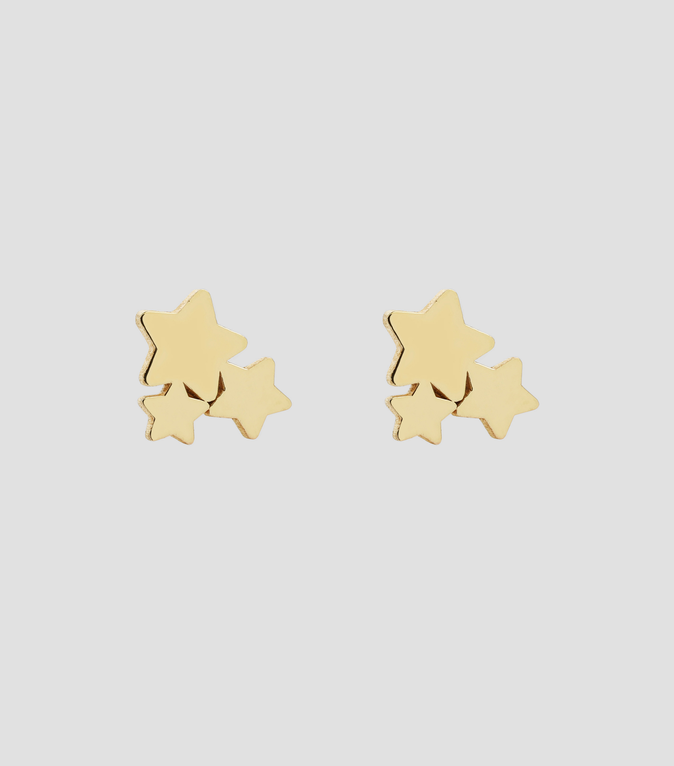 Broqueles en Oro de 14 Kilates Nature 3 Estrellas Niña