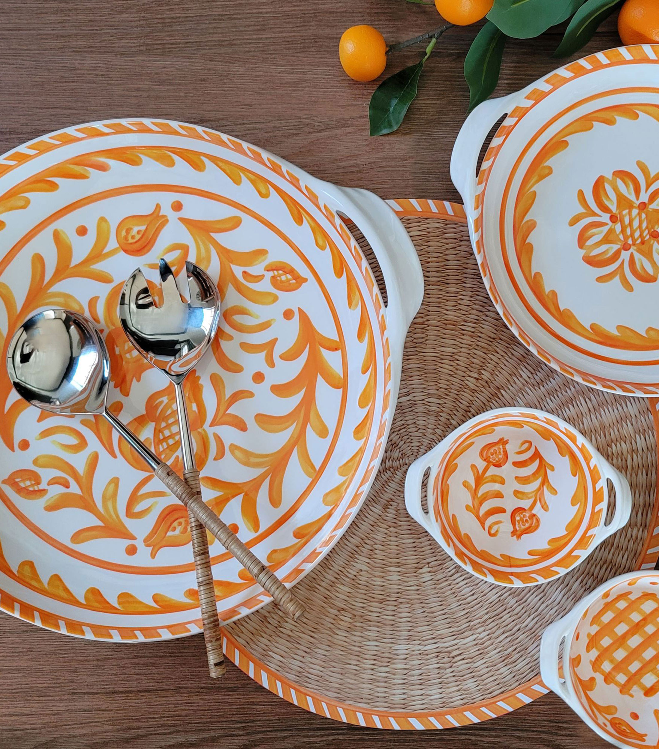 Platón con Asas Sicily Orange