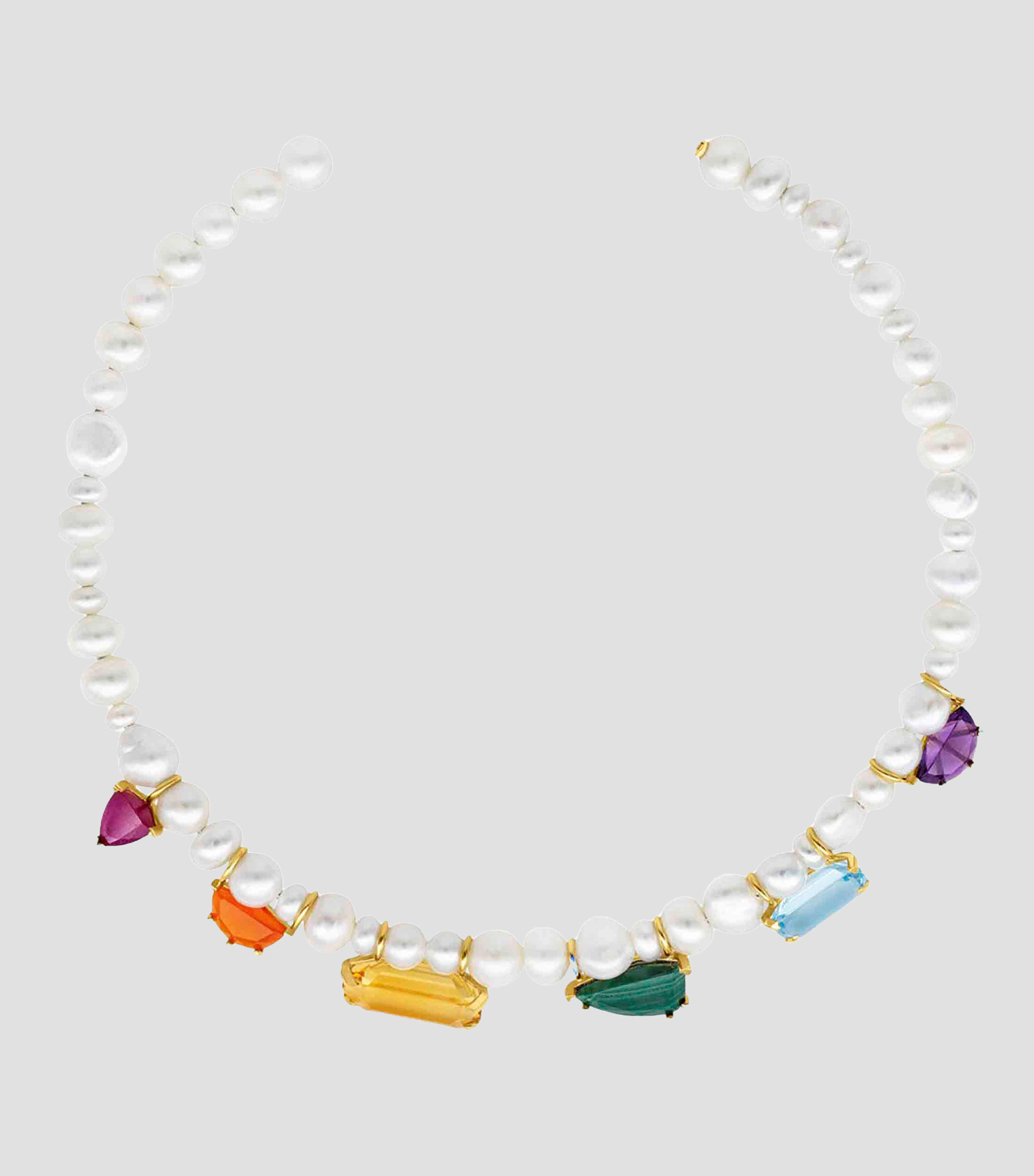 Gargantilla en Plata Half Choker con perlas Unisex