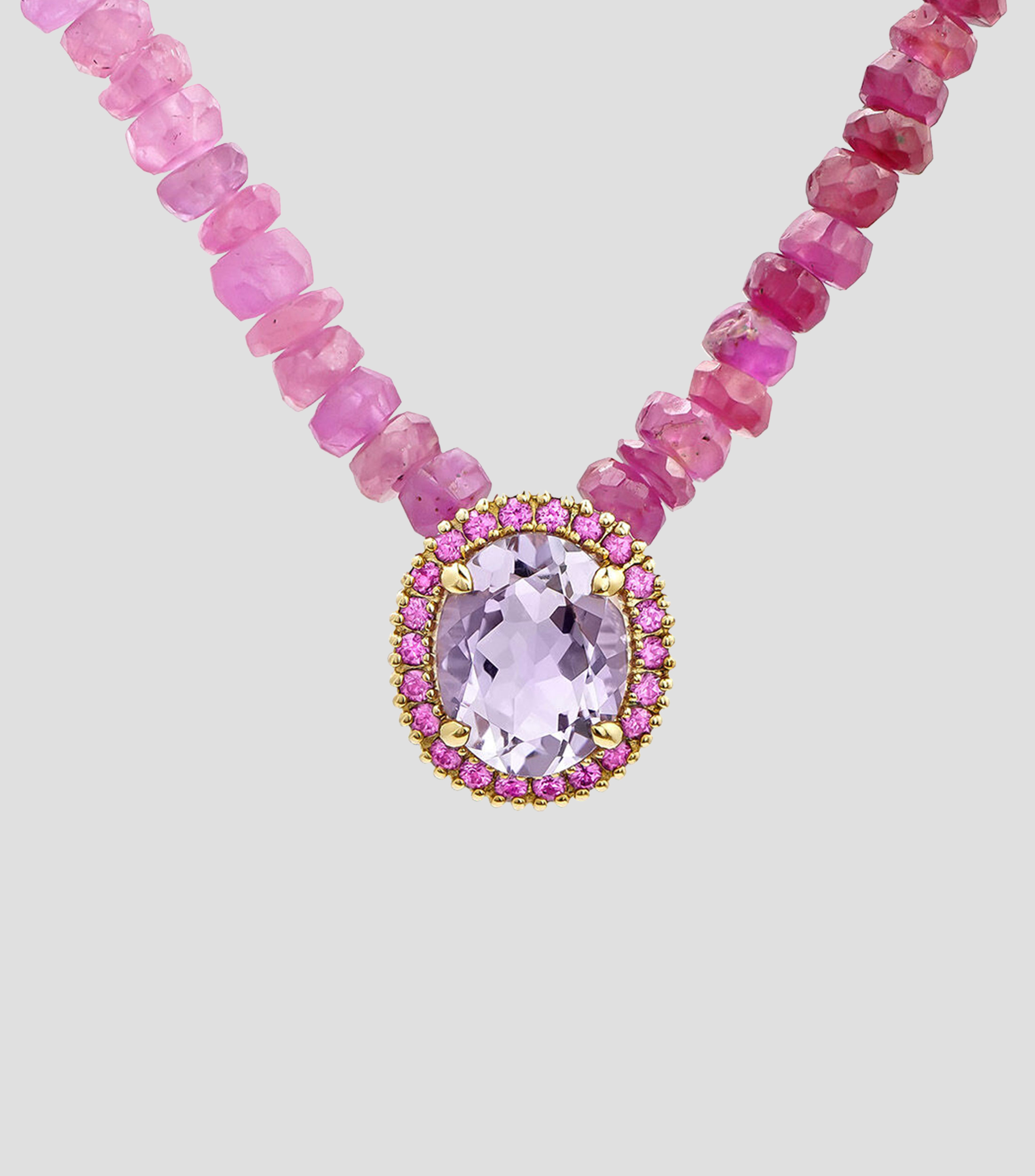 Collar con piedras y zafiros Mujer