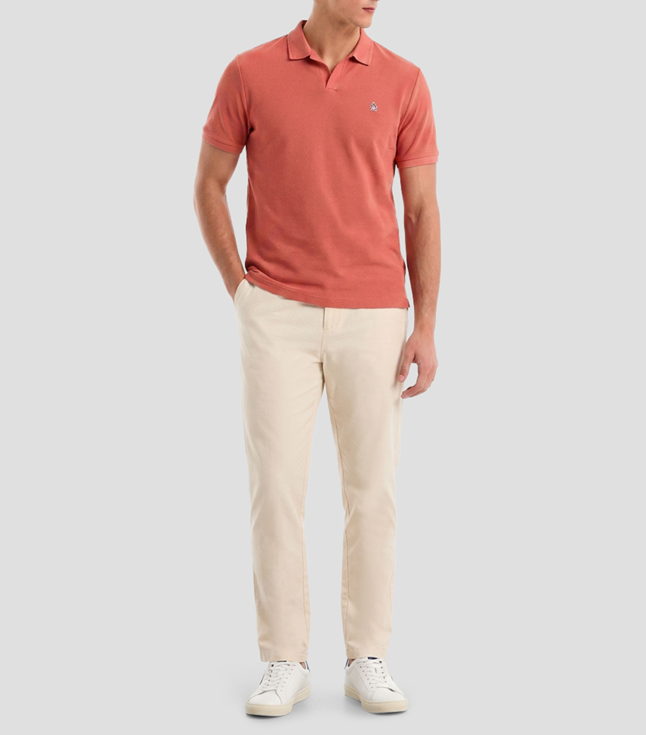 Playera tipo polo manga corta sólida Hombre