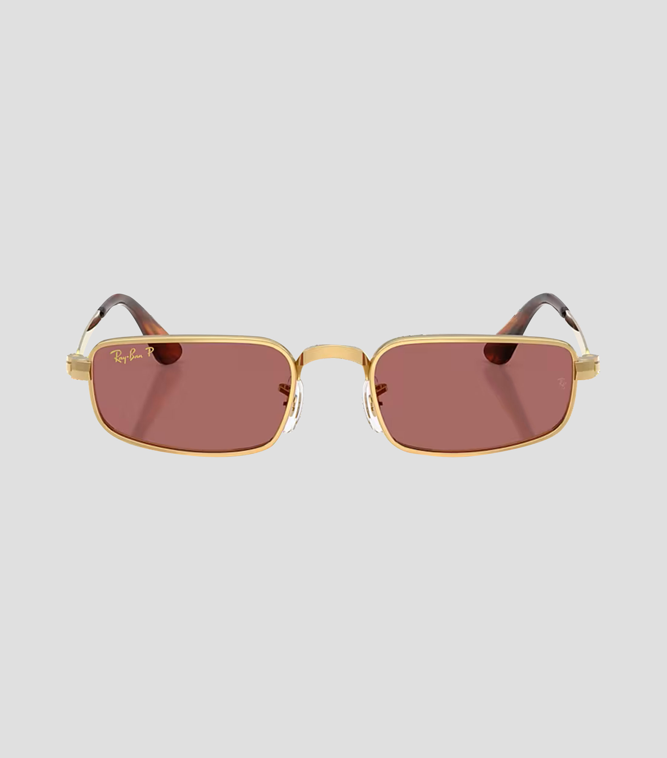 Lentes de sol rectangulares dorados Unisex