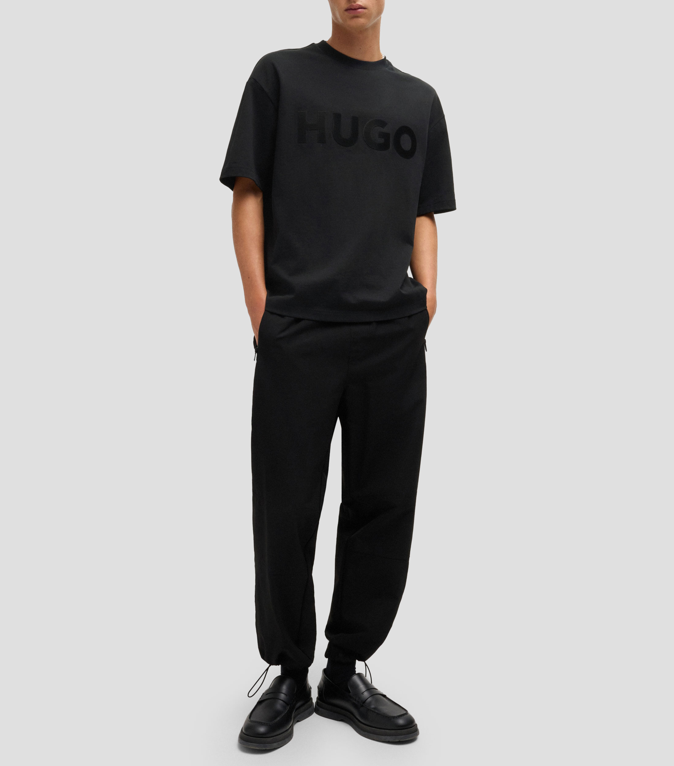 Playera de punto de algodón con logo tonal Hombre