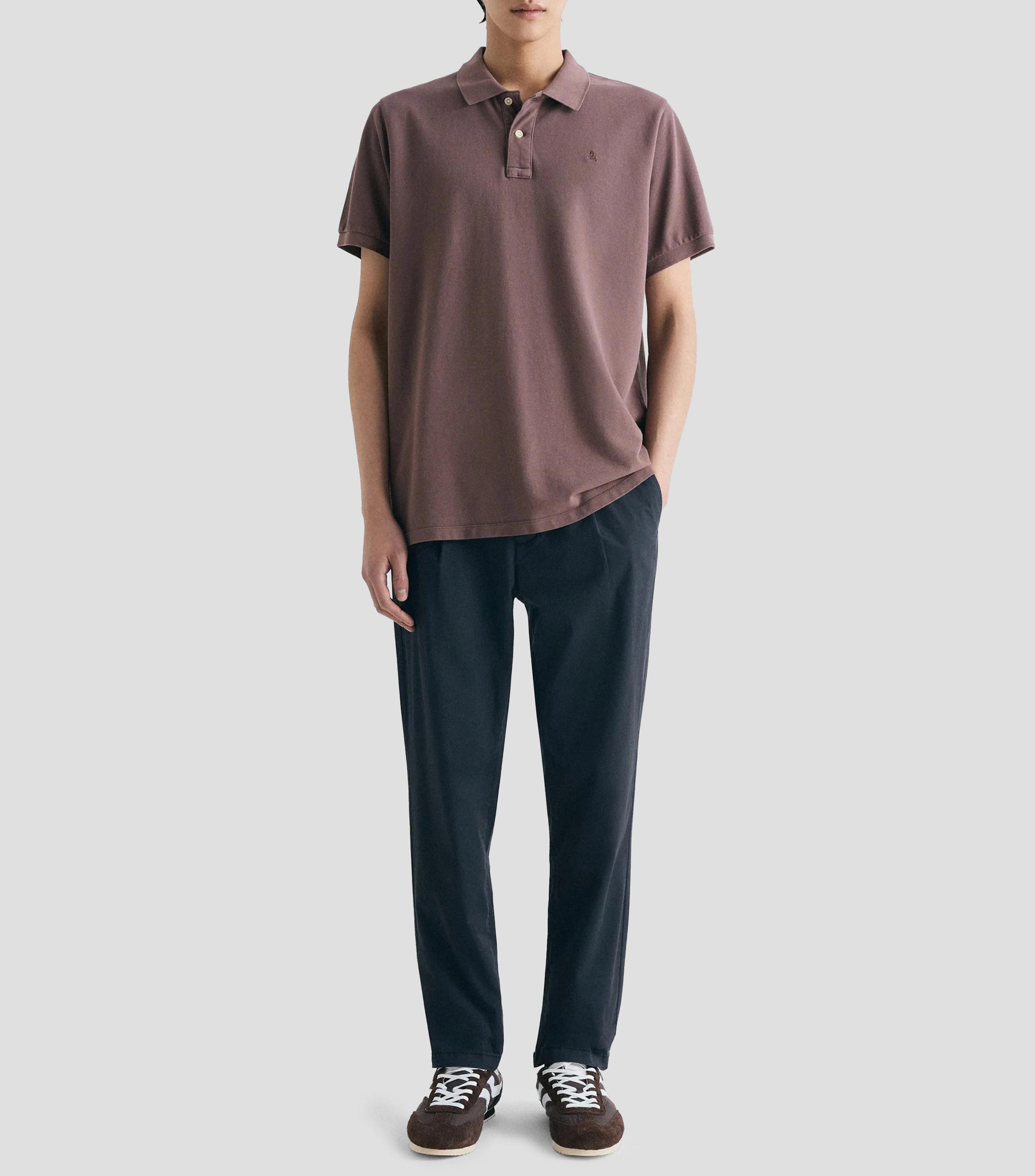 Playera tipo polo manga corta lisa Hombre