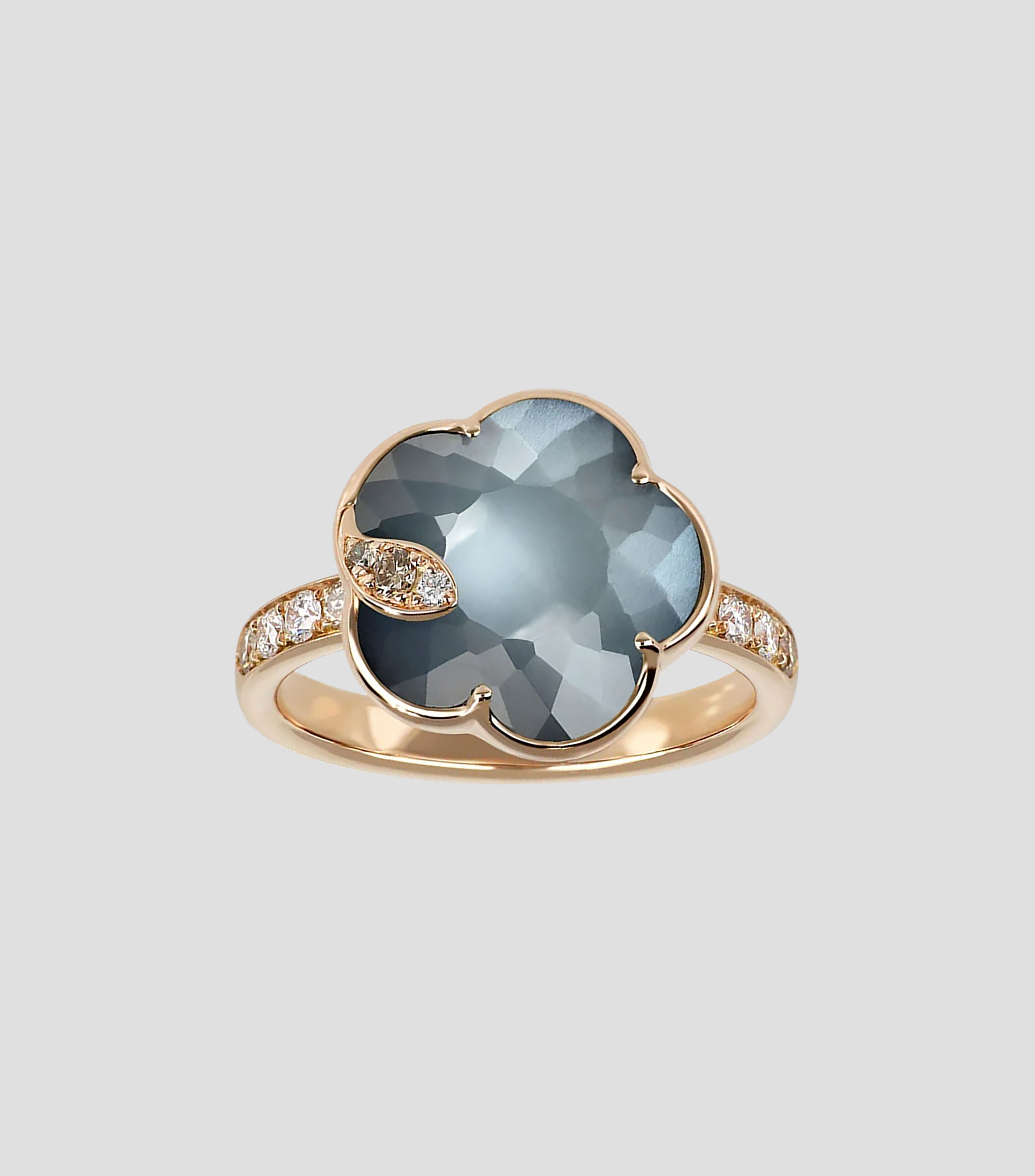 Anillo de oro rosa flor Mujer