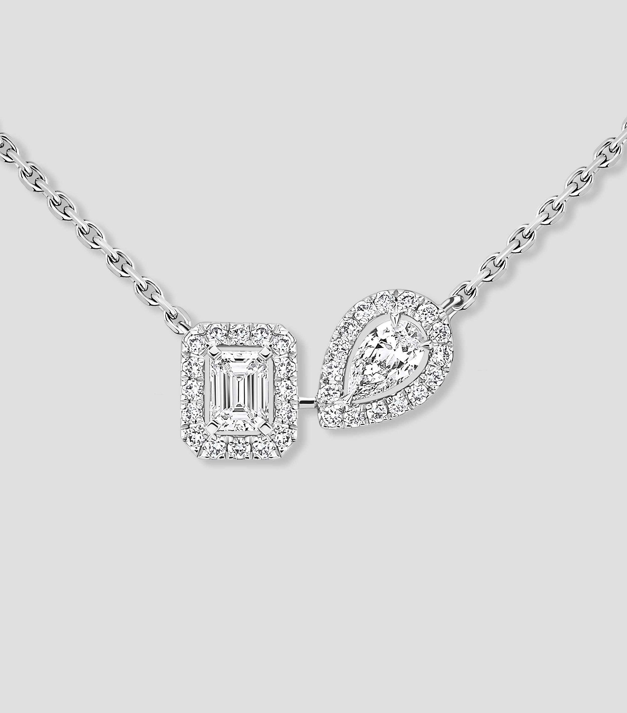 Collar en oro blanco de 18 kilates con diamantes My Twin Mujer