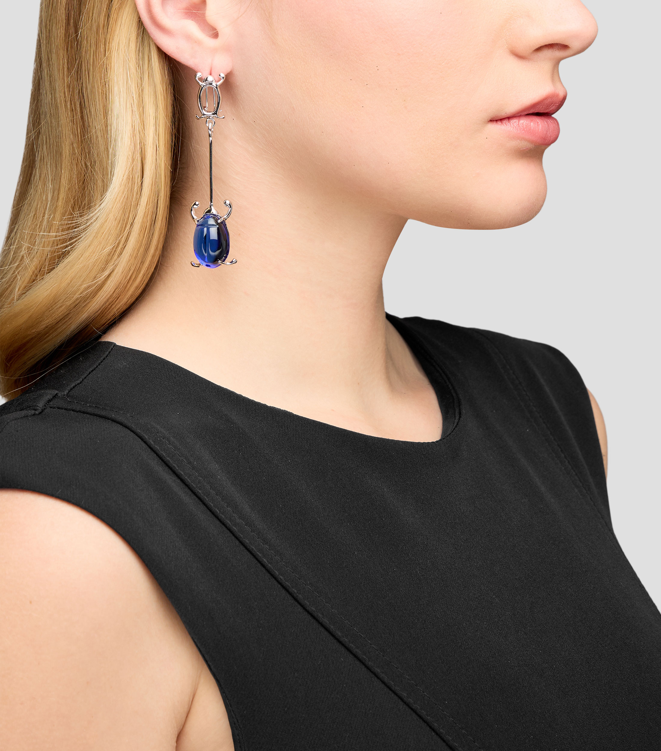 Pendientes en plata .925 con vidrio Aire Mujer