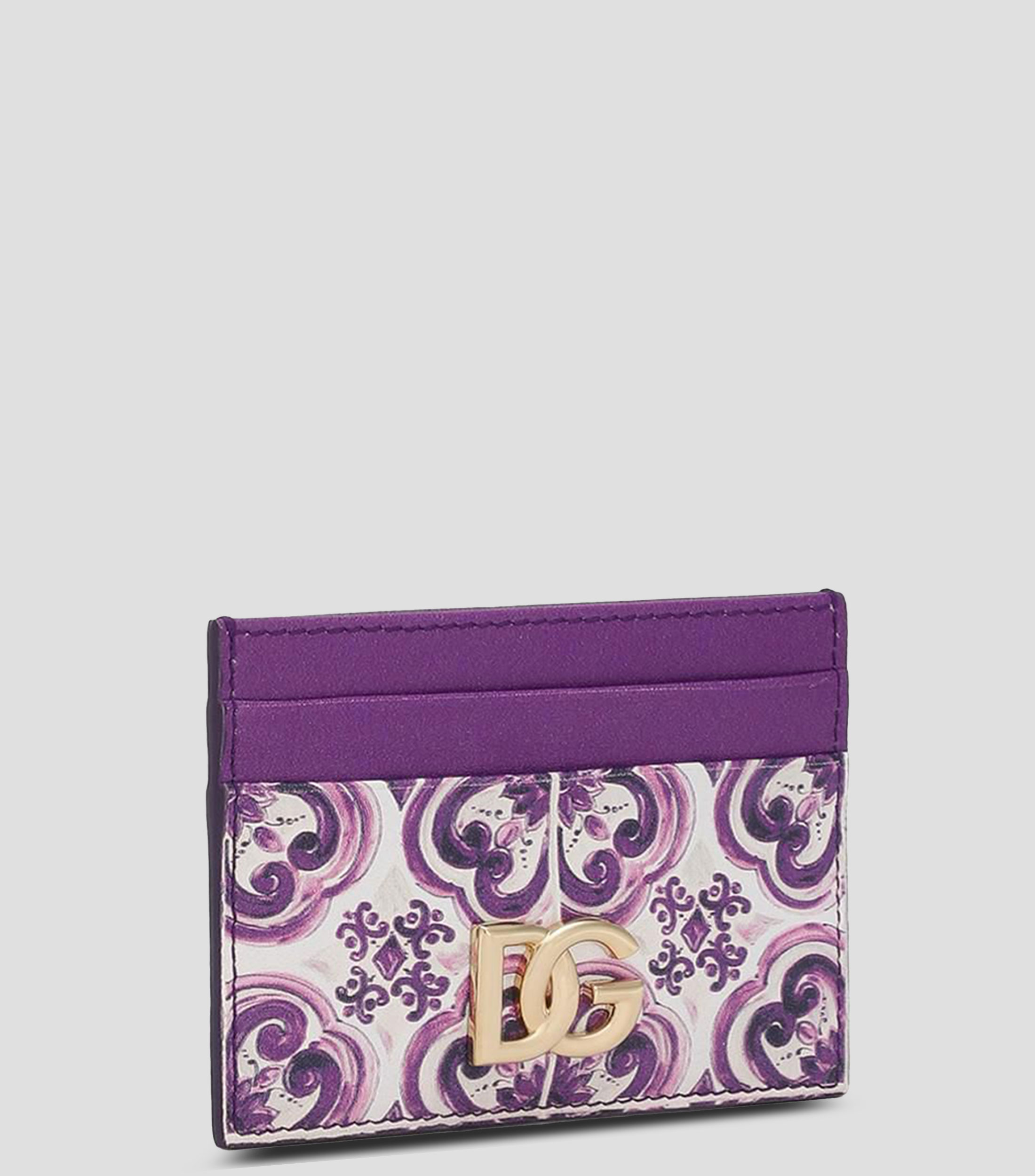 Tarjetero en piel estampado Mayólica Mujer