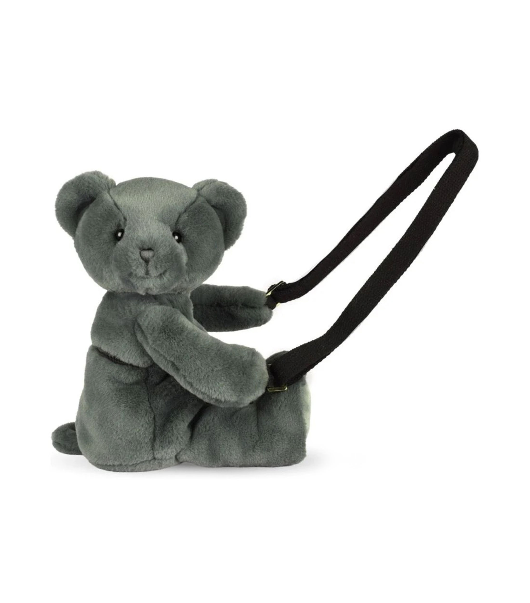 Oso gris de peluche tipo bolsa