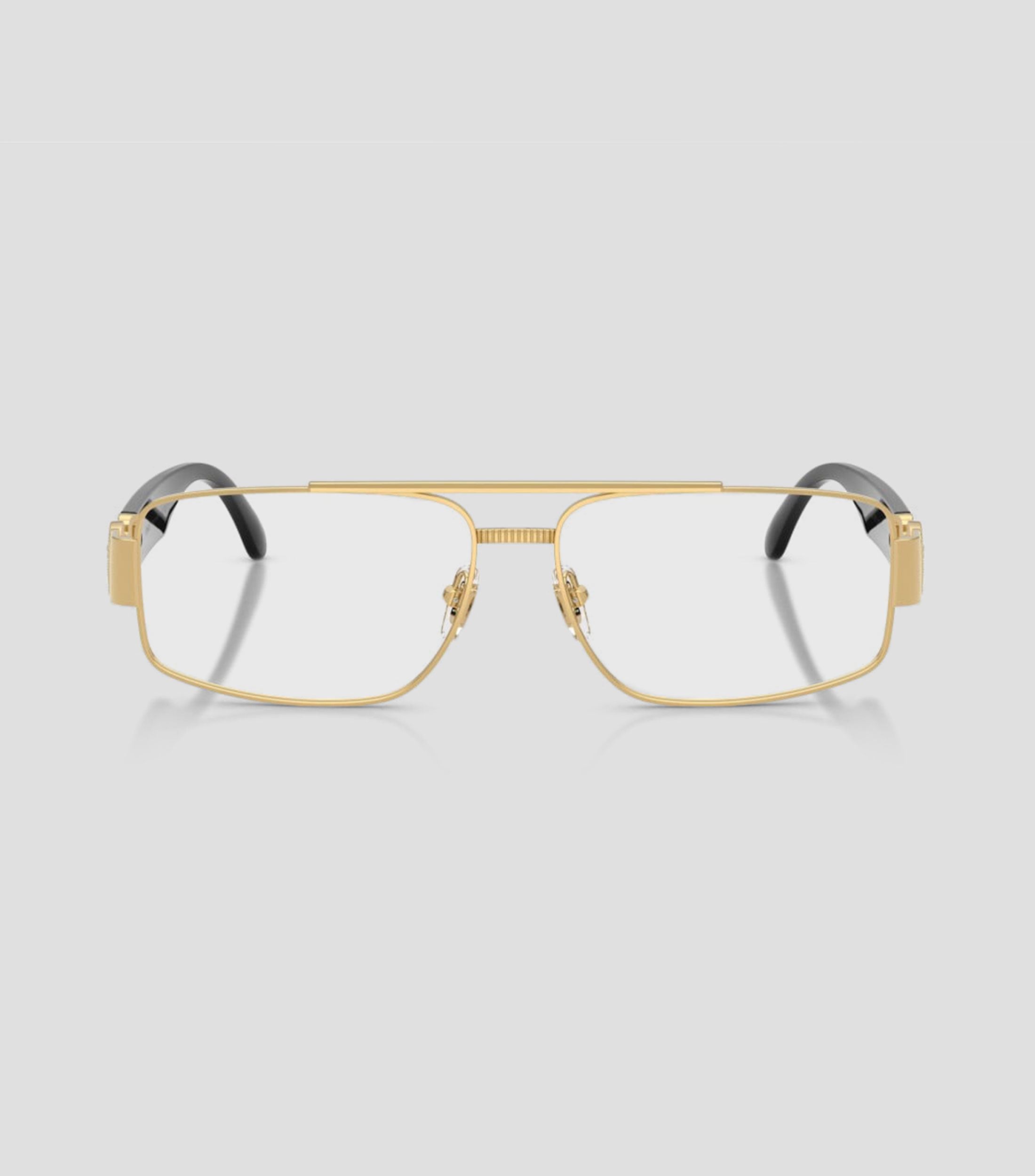 Lentes oftálmicos rectangulares dorados Hombre