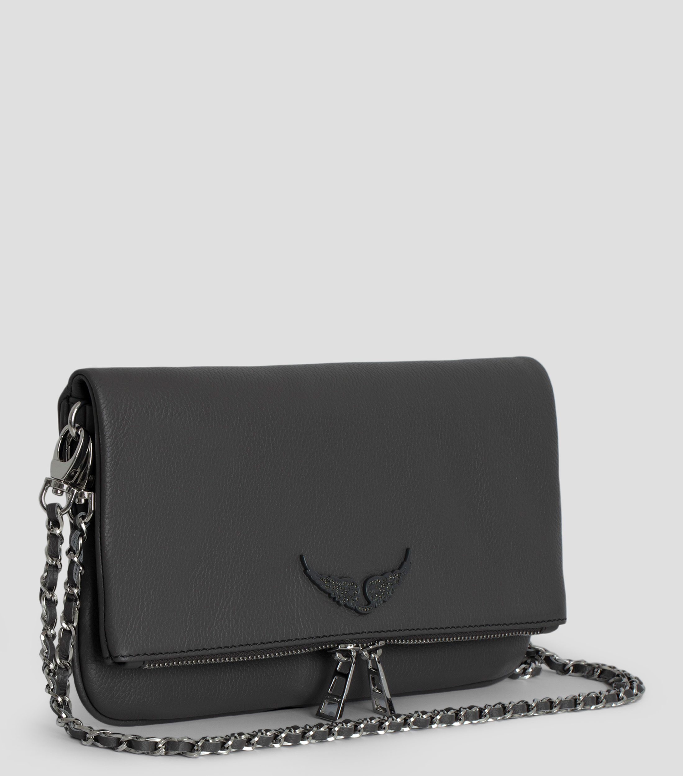 Bolso Clutch en piel semigranulado Mujer
