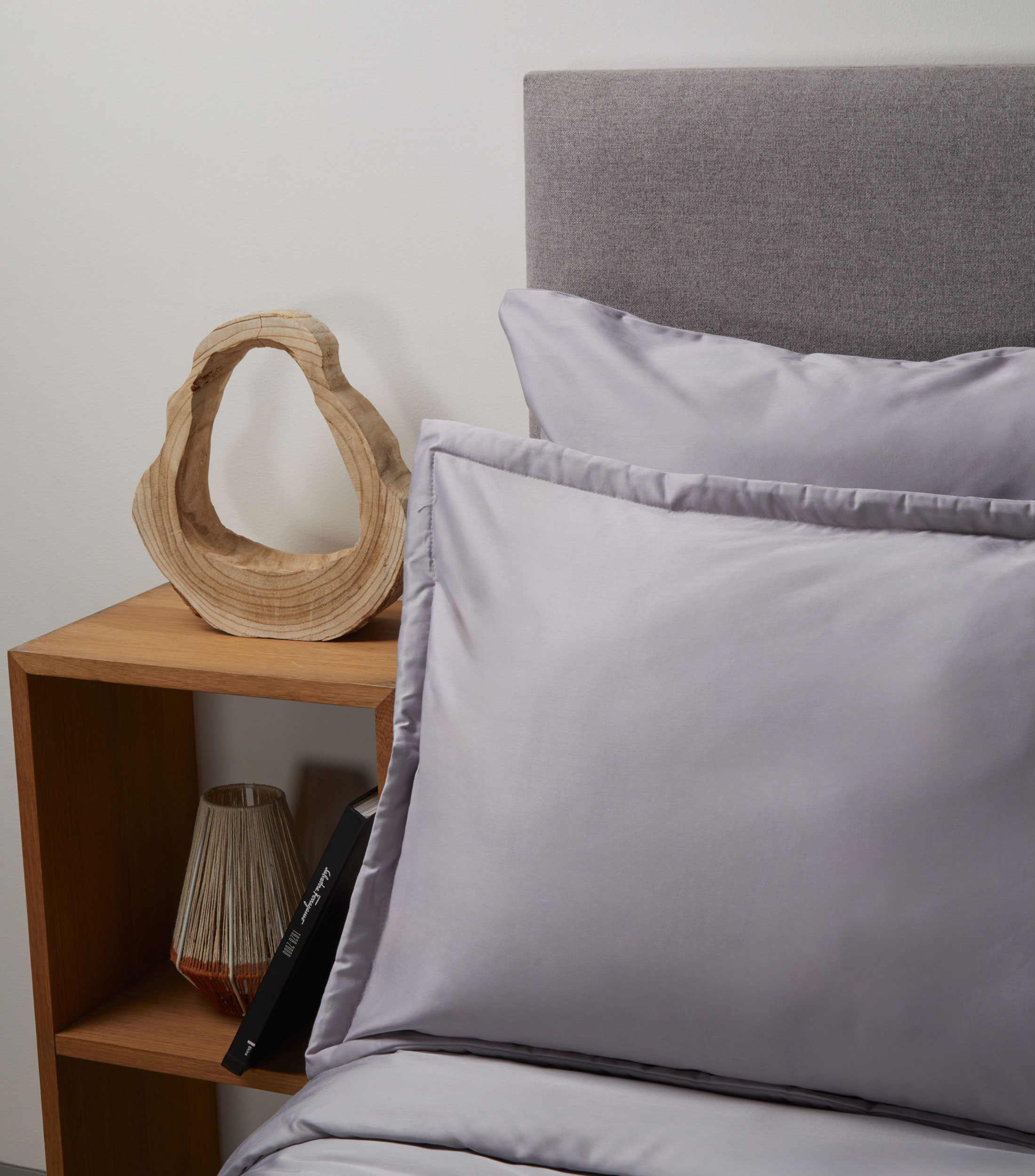 Funda para Almohada King Size en Algodón Gris Perla