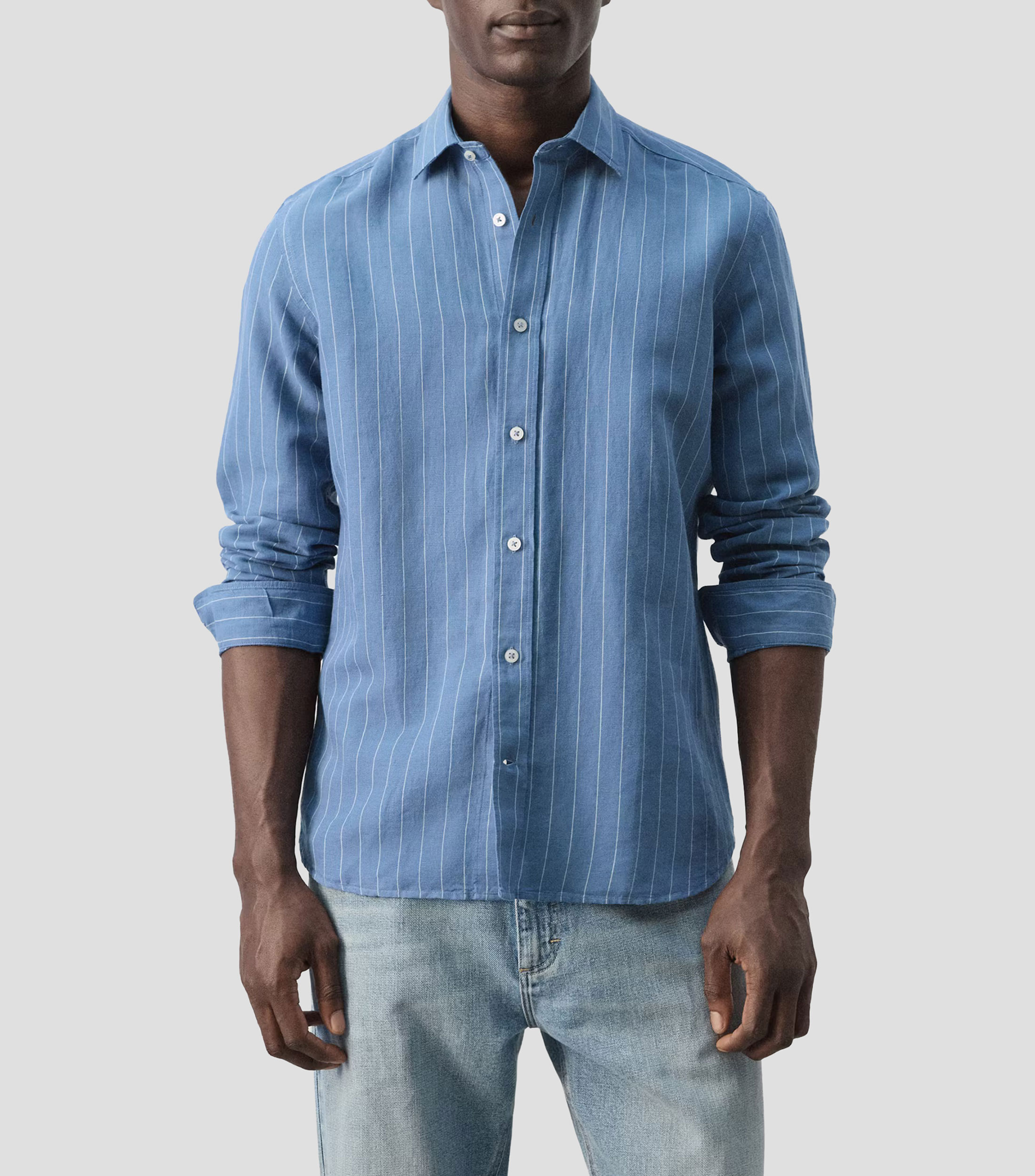 Camisa rayas manga larga Hombre