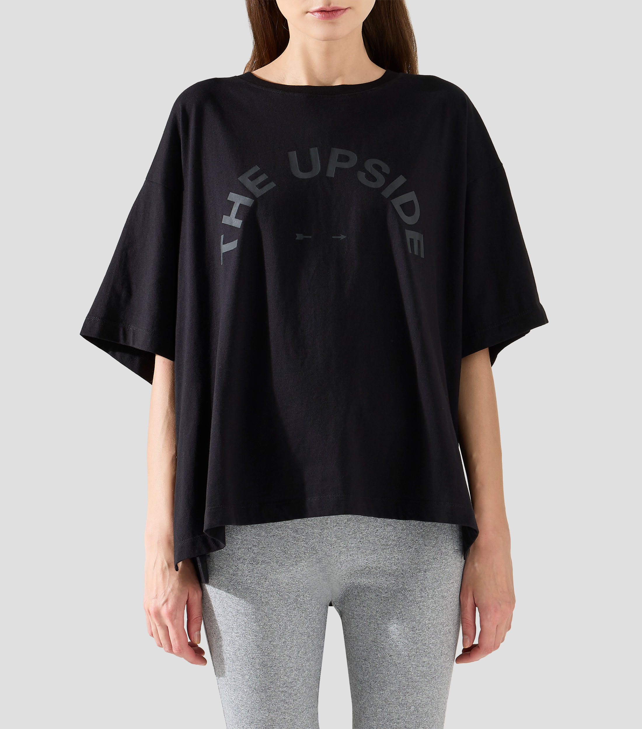 Playera de cuello redondo con manga corta estampada Mujer