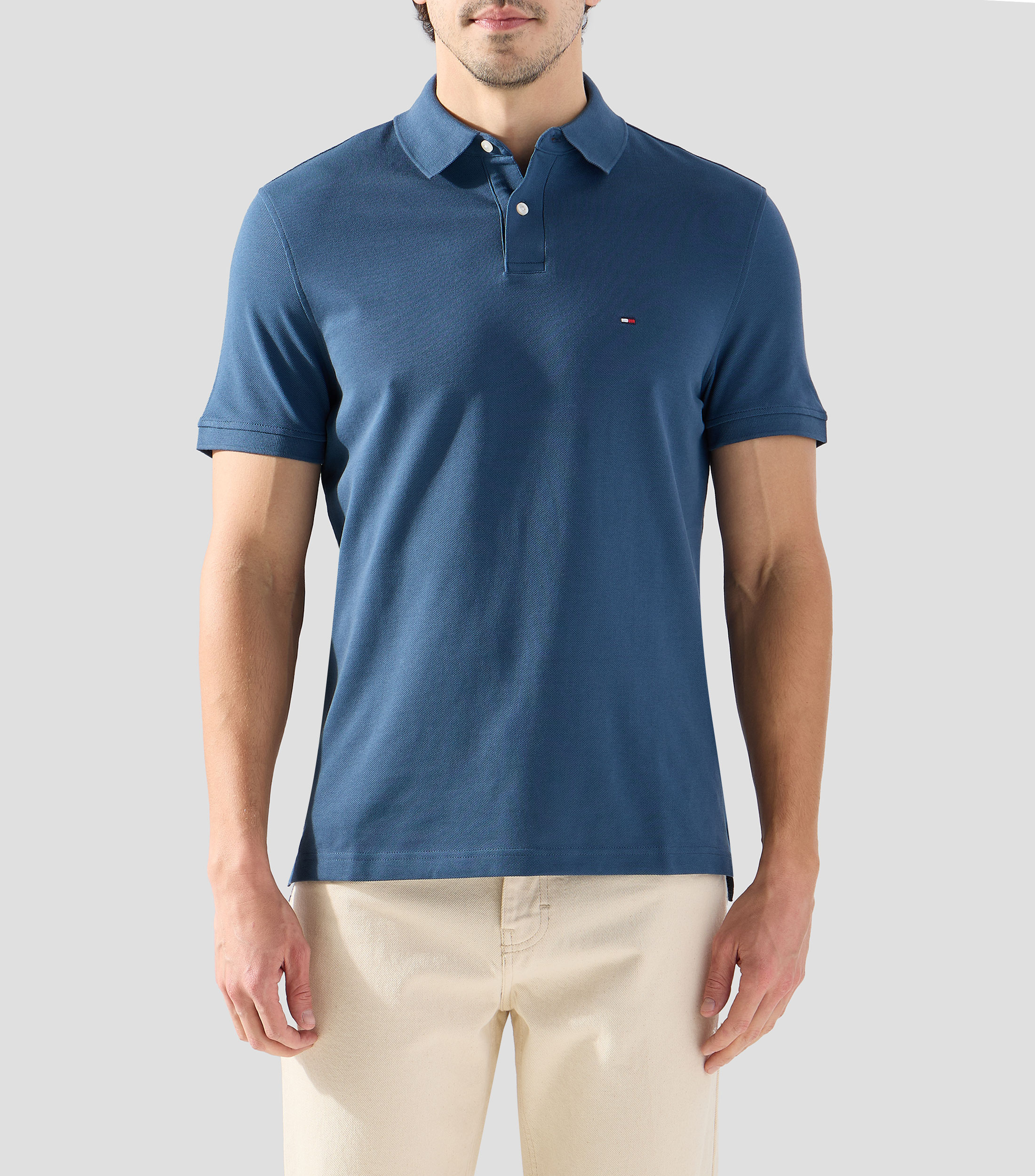 Playera tipo polo manga corta lisa Hombre