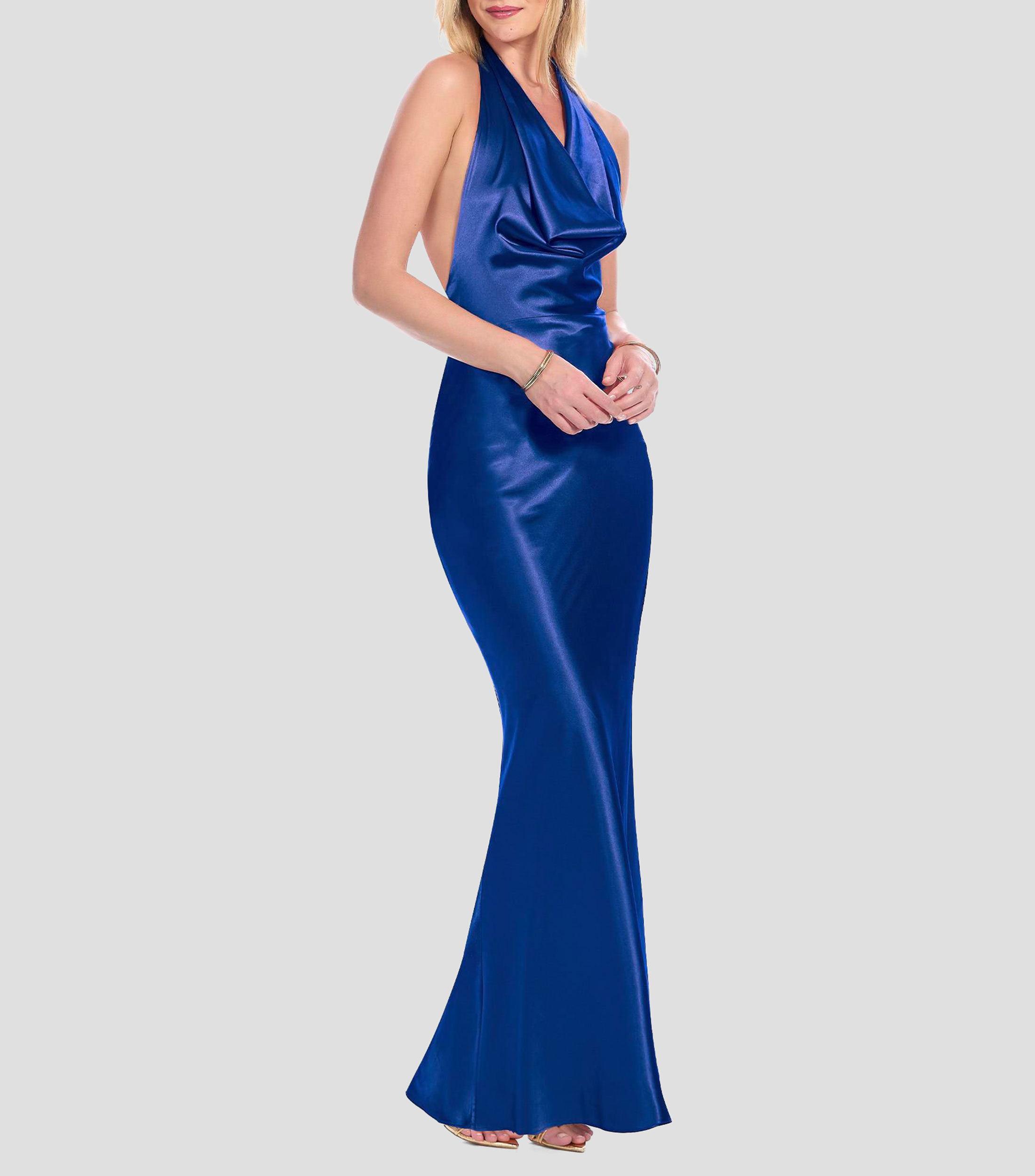 Vestido de fiesta largo liso Mujer
