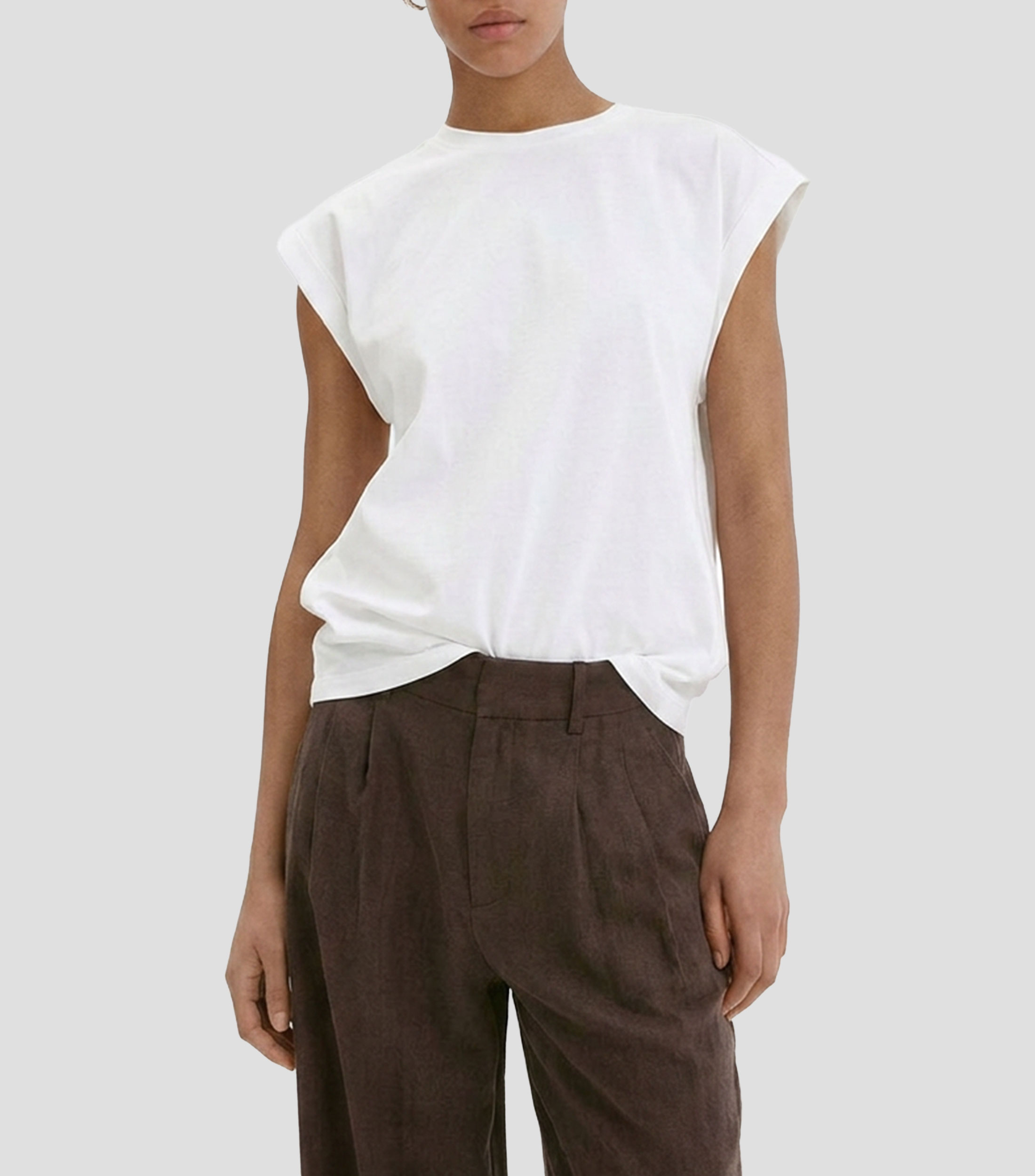 Playera cuello redondo manga corta lisa Mujer