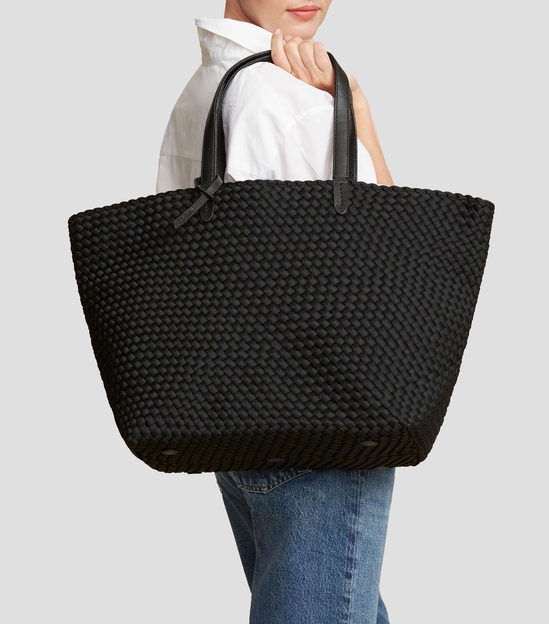 Bolsa tote negro Jetsetter liso Mujer