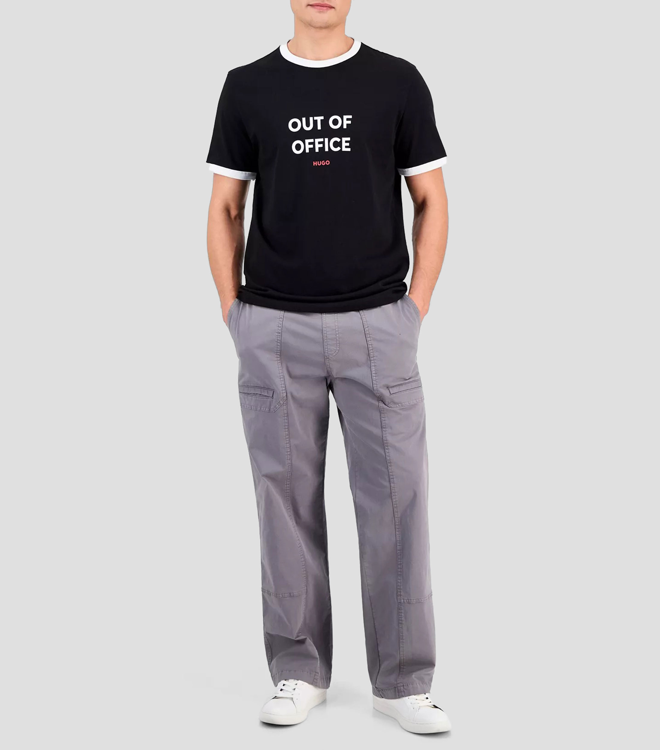 Playera cuello redondo manga corta estampada Hombre