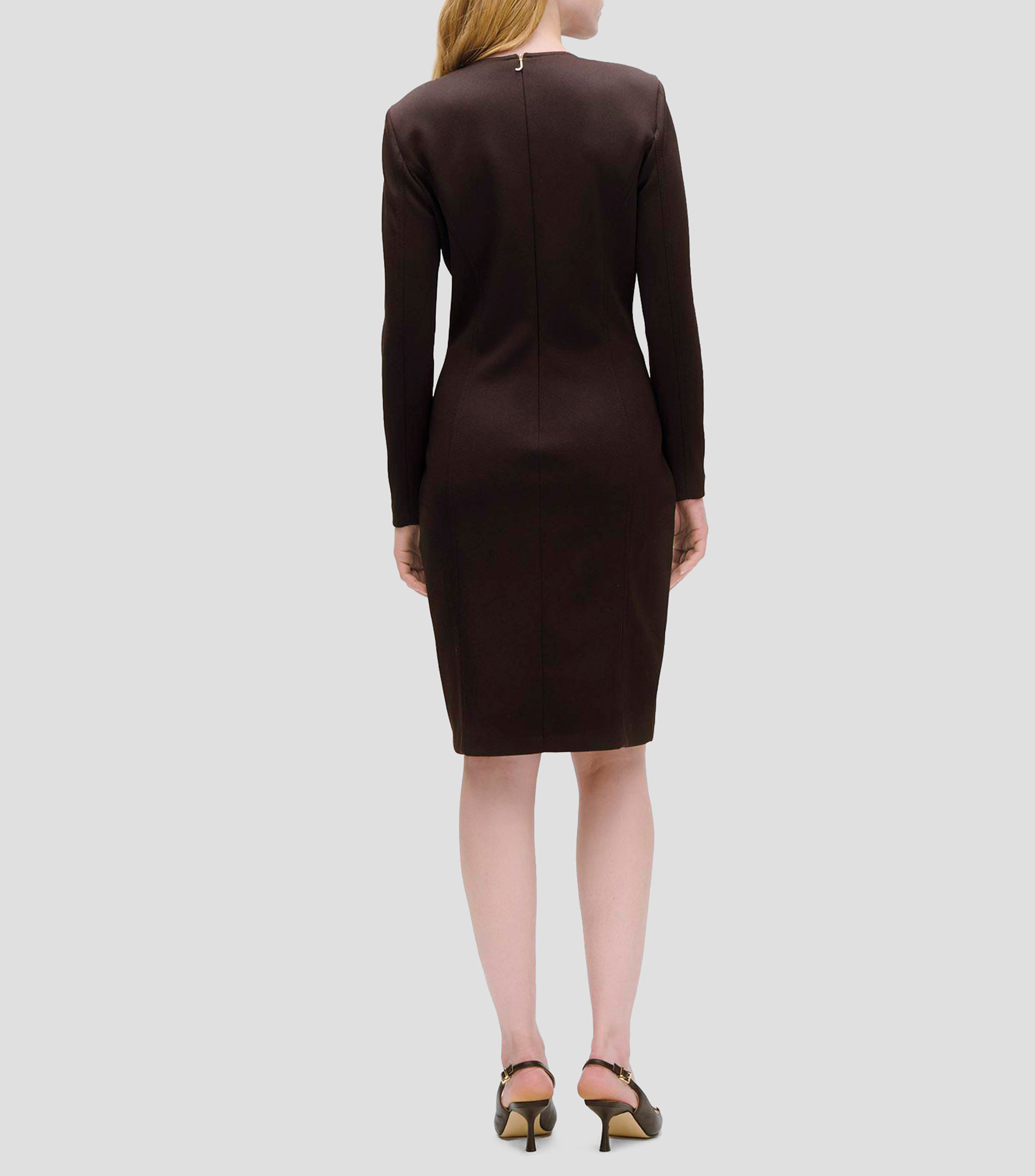 Vestido Entallado Escote V Multibolsillos Mujer