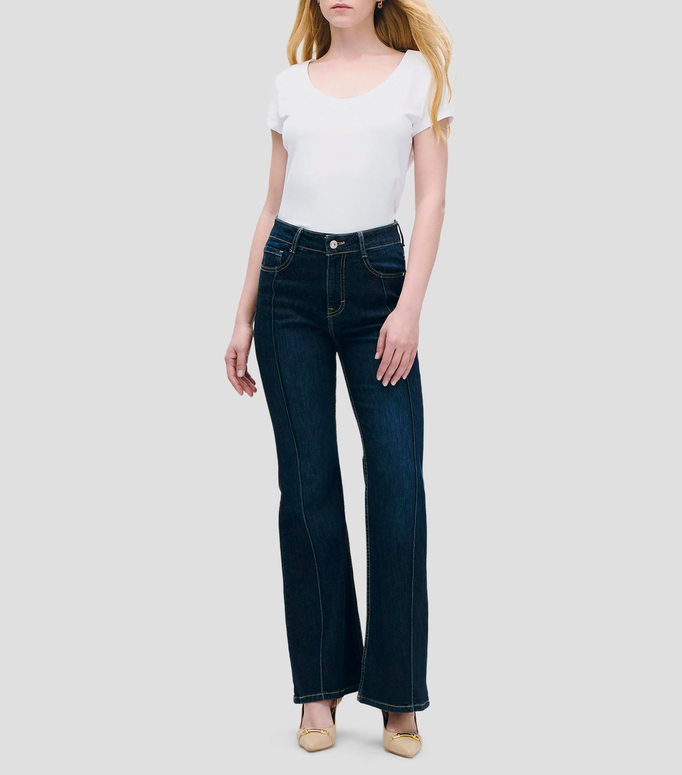 Blusa lisa manga corta Mujer
