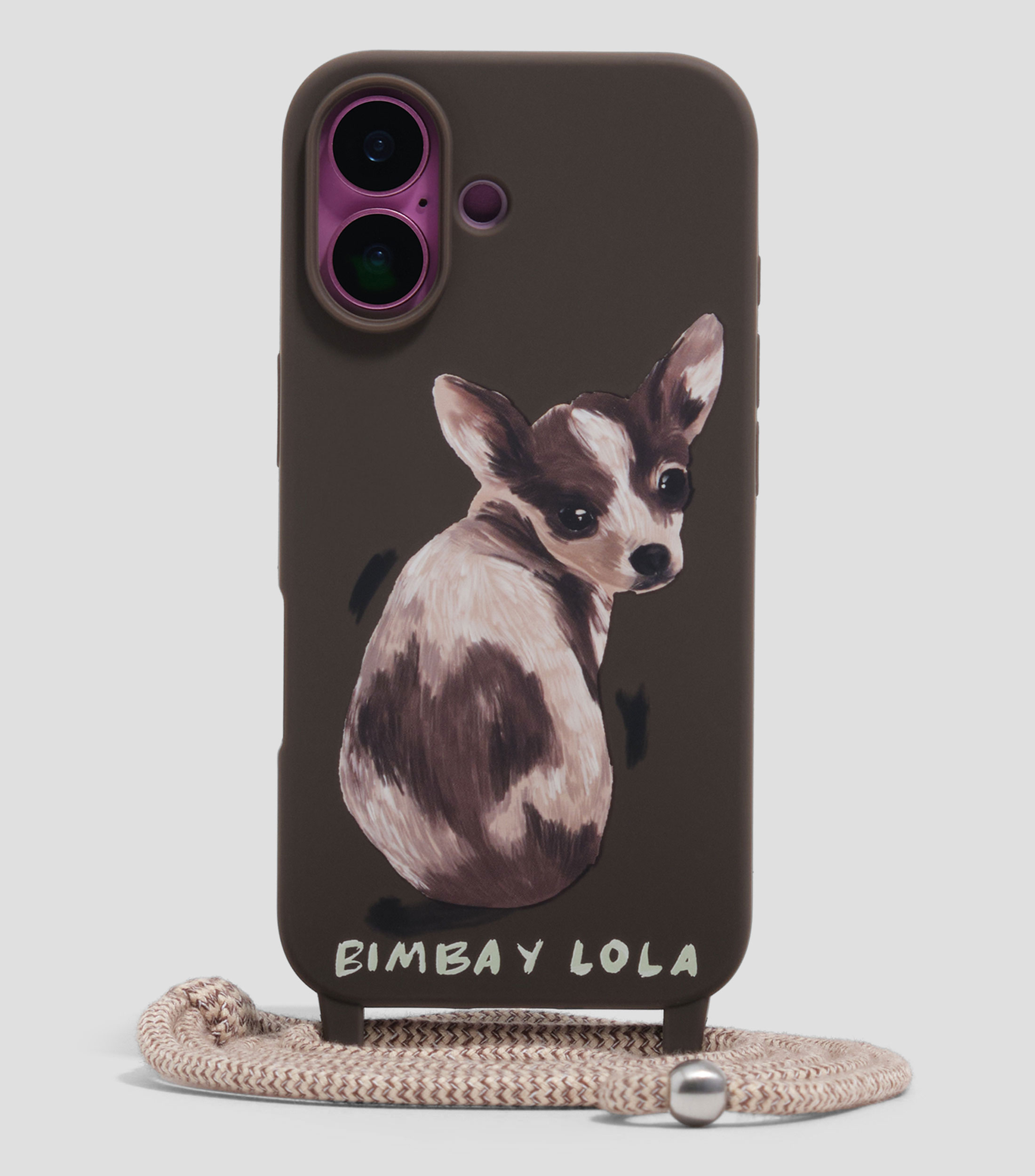 Funda rígida iPhone 16 Chihuahua Chocolate